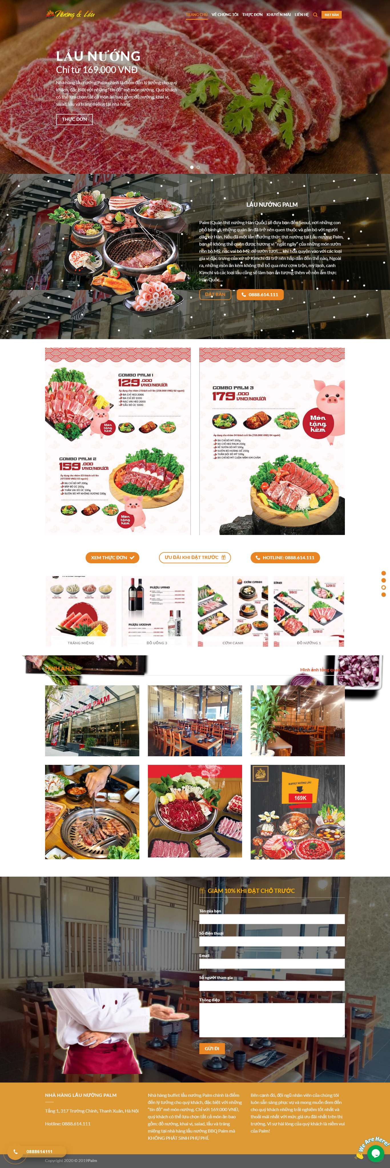 Thiết kế Website nhà hàng lẩu nướng - nhahangpalm.vn - VietWebGroup.Vn