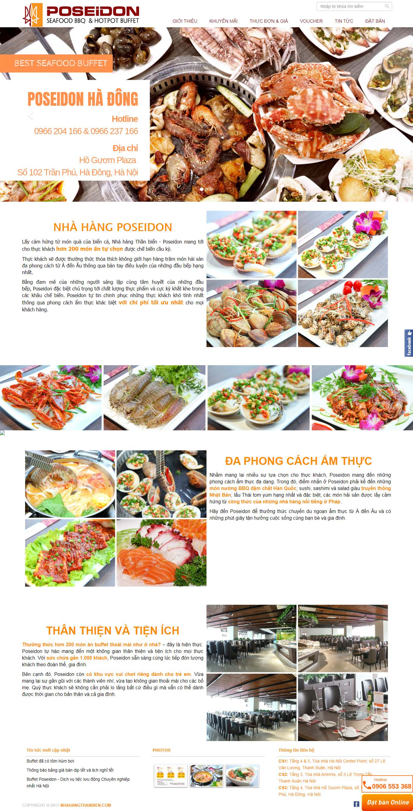 Thiết kế Website nhà hàng lẩu nướng - buffetposeidon.com - VietWebGroup.Vn
