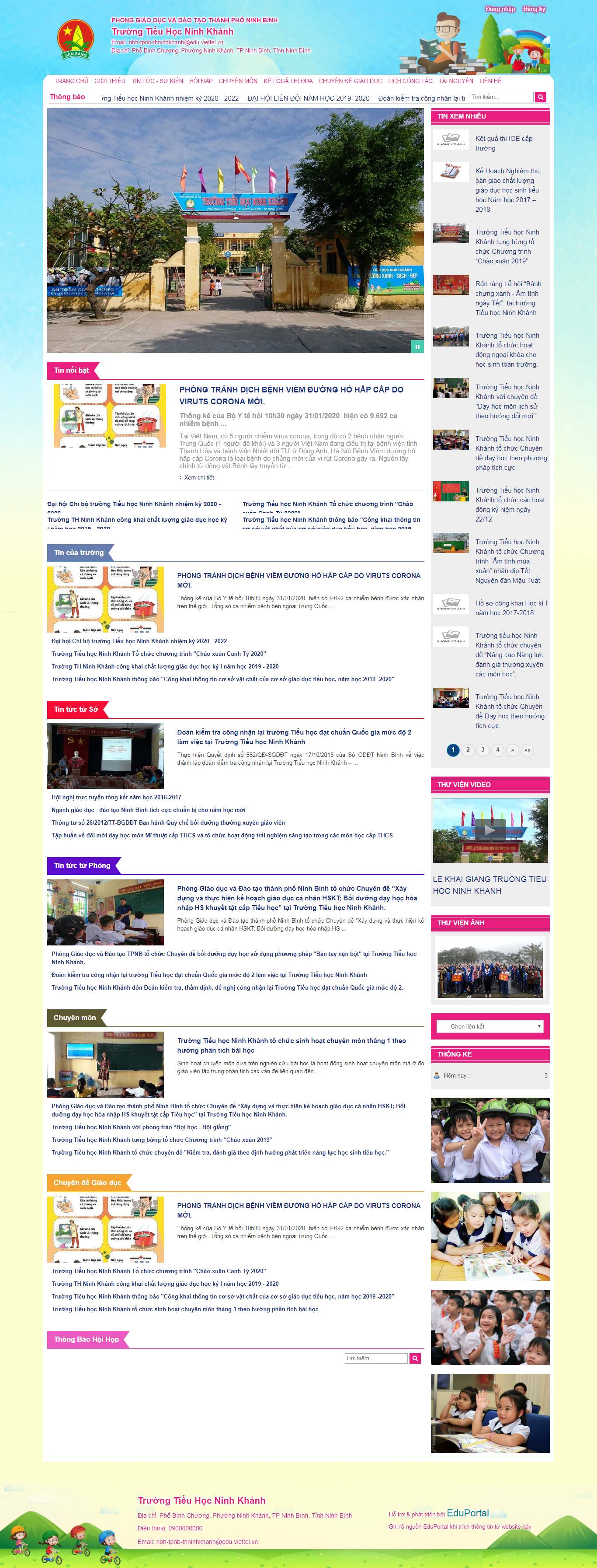 Thiết kế Website trường tiểu học - ninhbinh.edu.vn - VietWebGroup.Vn