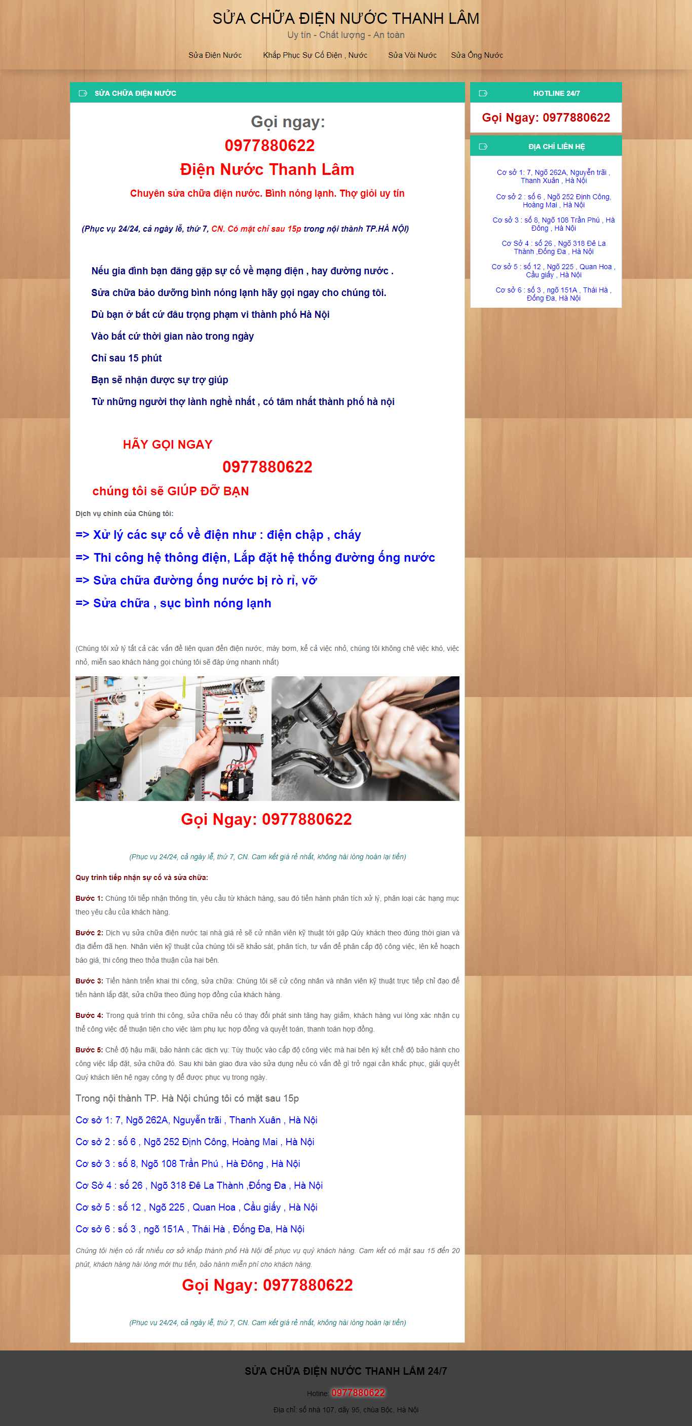 Thiết kế Website điện gia dụng - diennuocthanhlam.com - VietWebGroup.Vn