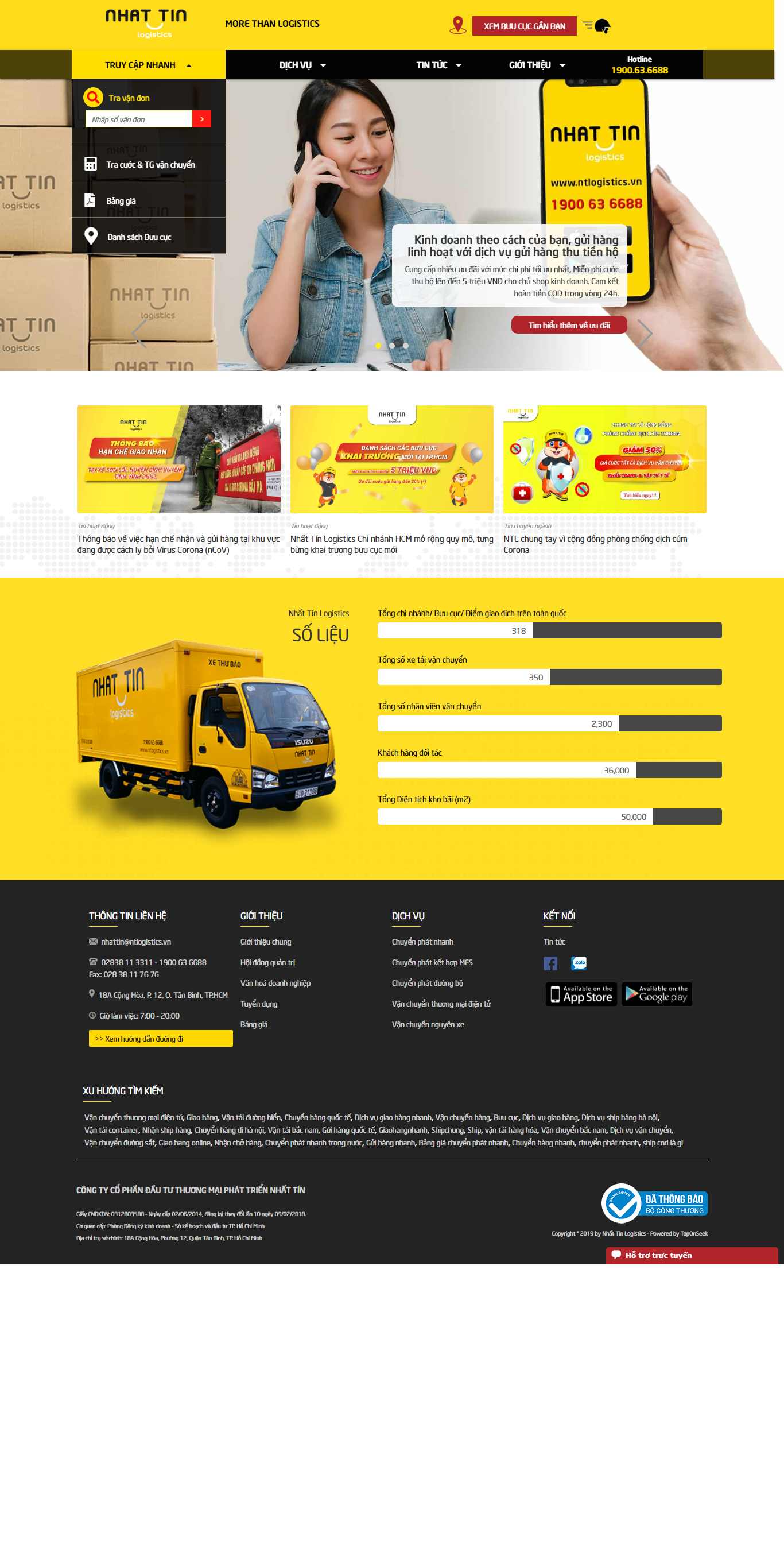 Thiết kế Website vận chuyển logistic - ntlogistics.vn - VietWebGroup.Vn