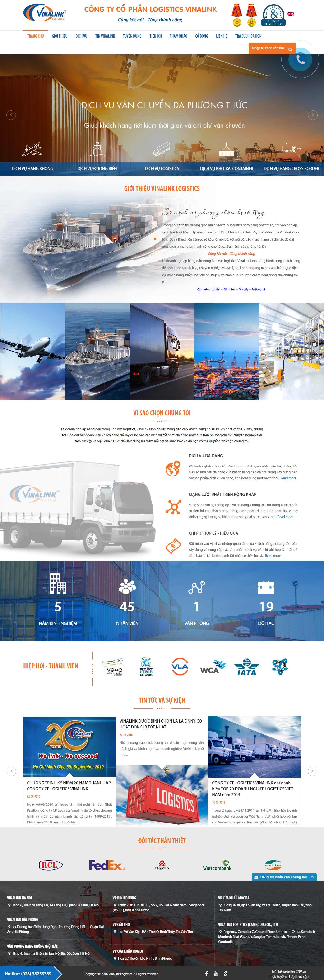 Thiết kế Website vận chuyển logistic - vinalinklogistics.com - VietWebGroup.Vn