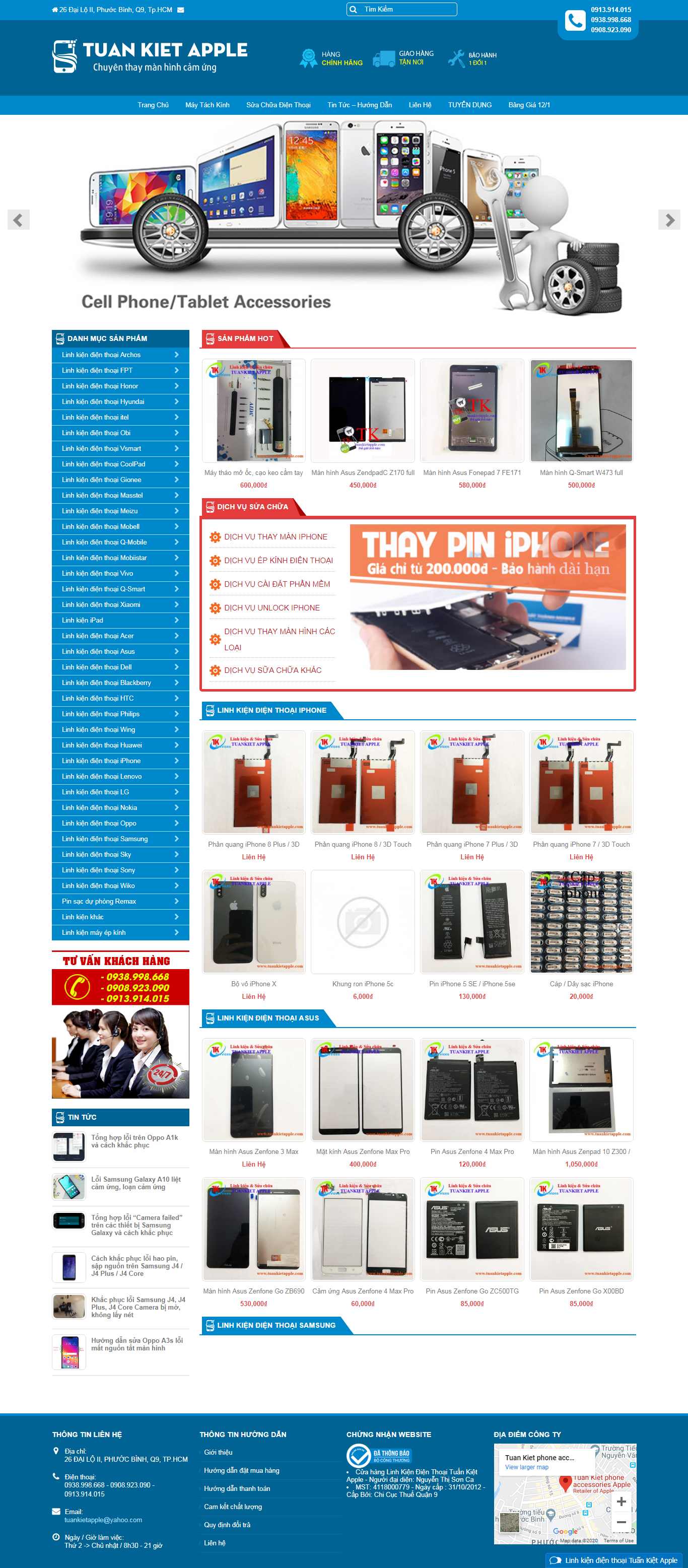 Thiết kế Website linh kiện điện thoại - tuankietapple.com - VietWebGroup.Vn
