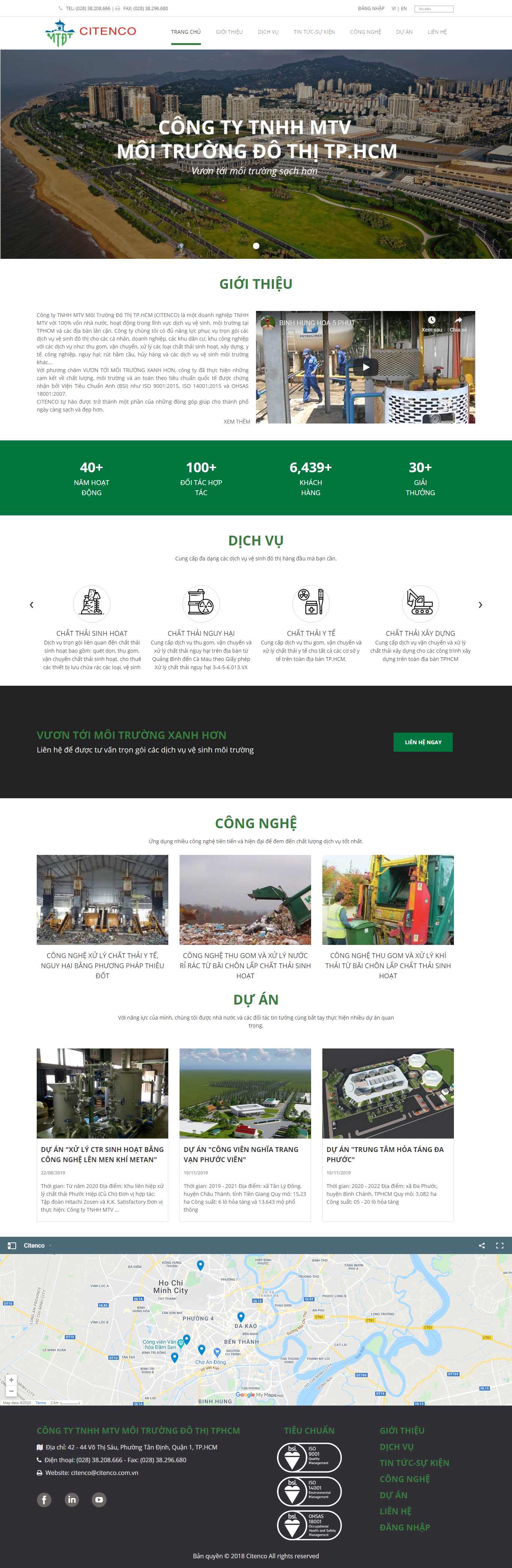 Thiết kế Website công ty môi trường - www.citenco.com.vn - VietWebGroup.Vn