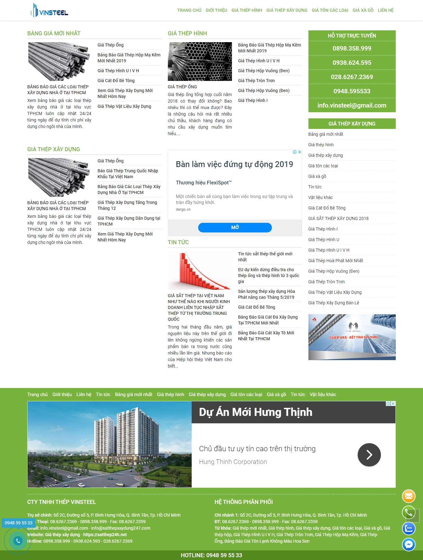Thiết kế Website kinh doanh sắt thép - satthep24h.net - VietWebGroup.Vn