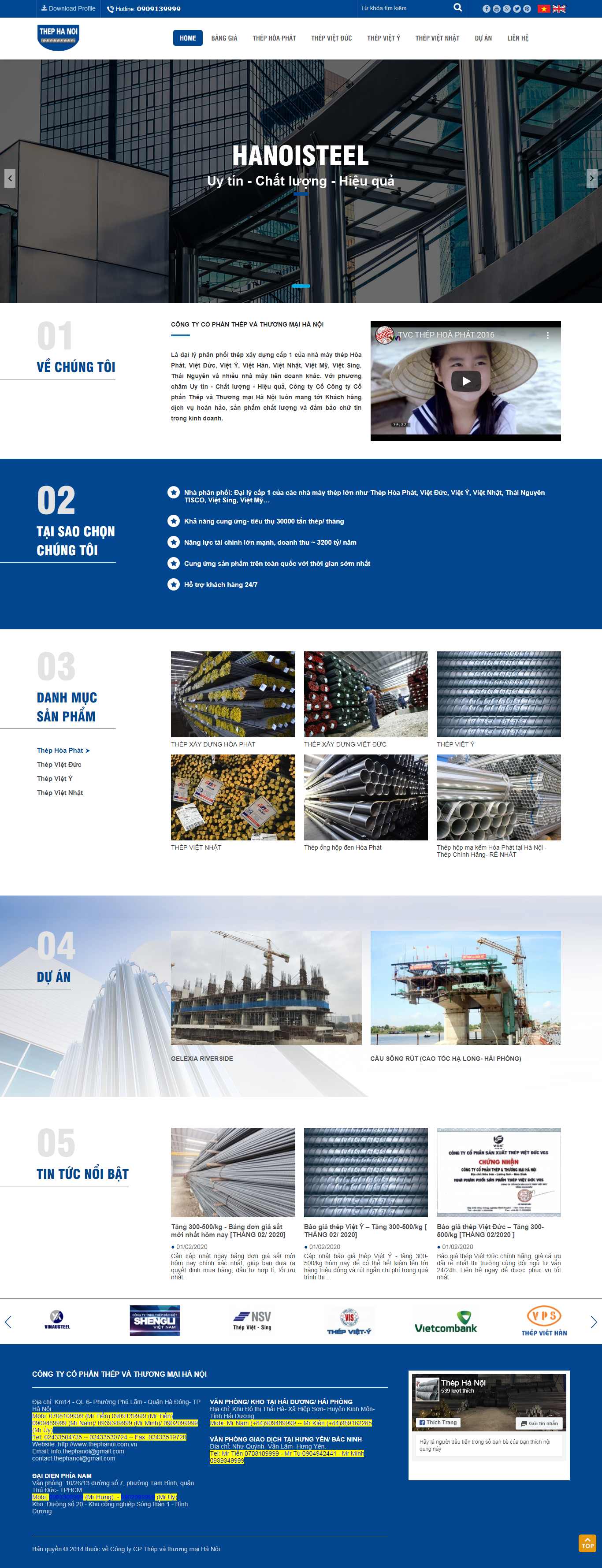 Thiết kế Website kinh doanh sắt thép - thephanoi.com.vn - VietWebGroup.Vn