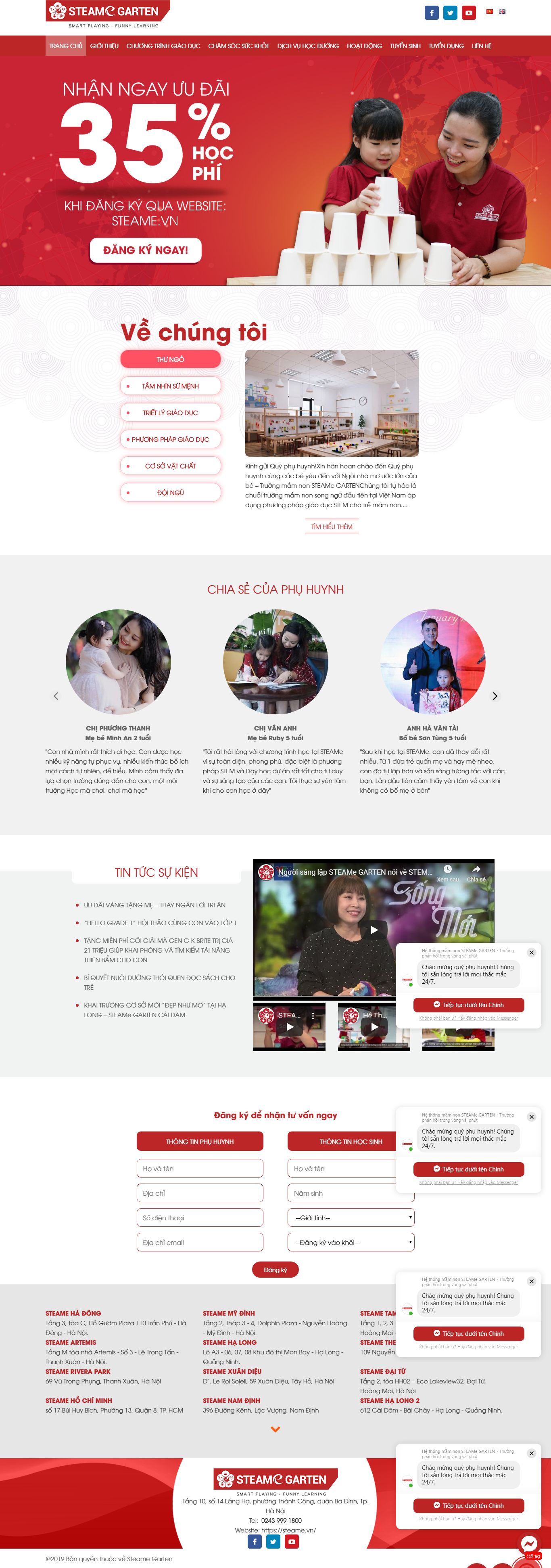 Thiết kế Website trường mầm non - steame.vn - VietWebGroup.Vn