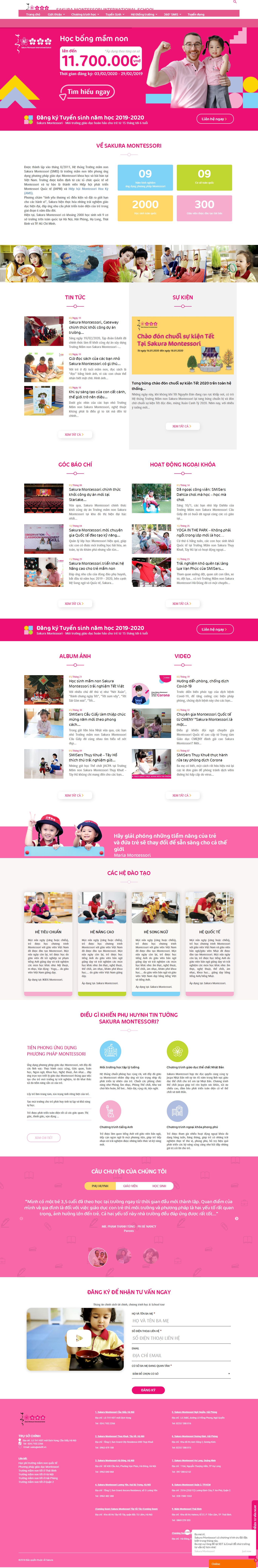 Thiết kế Website trường mầm non - sakuramontessori.edu.vn - VietWebGroup.Vn