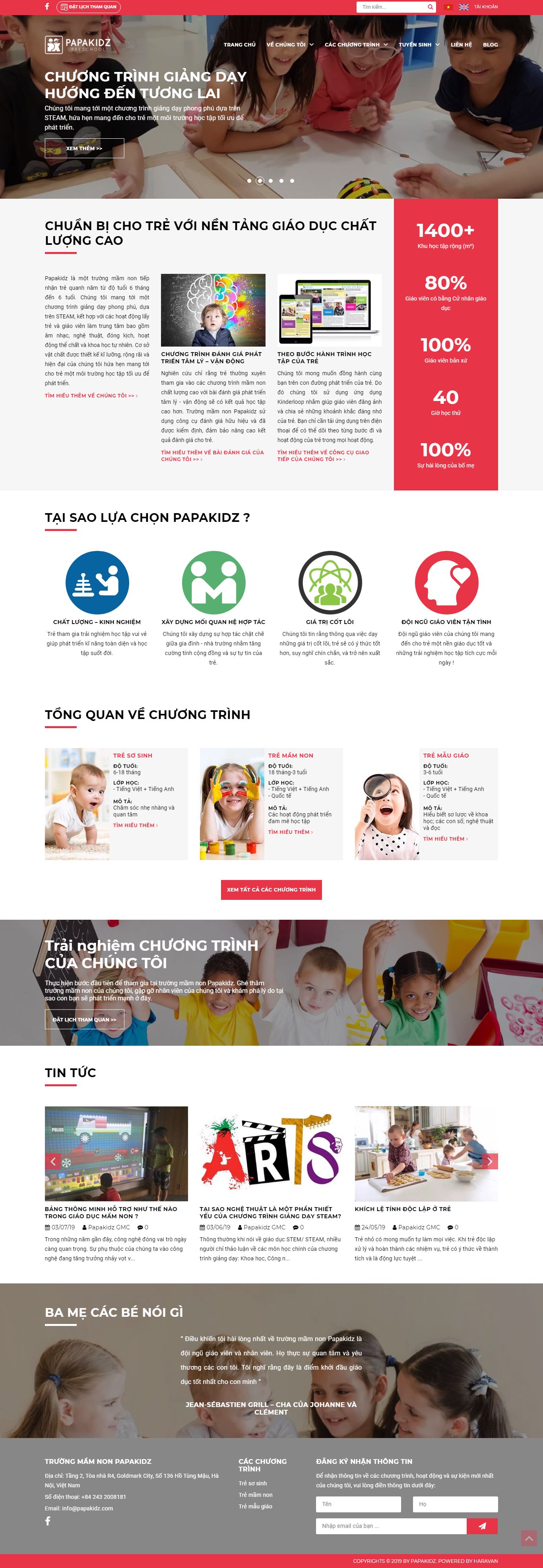 Thiết kế Website trường mầm non - www.papakidz.com - VietWebGroup.Vn