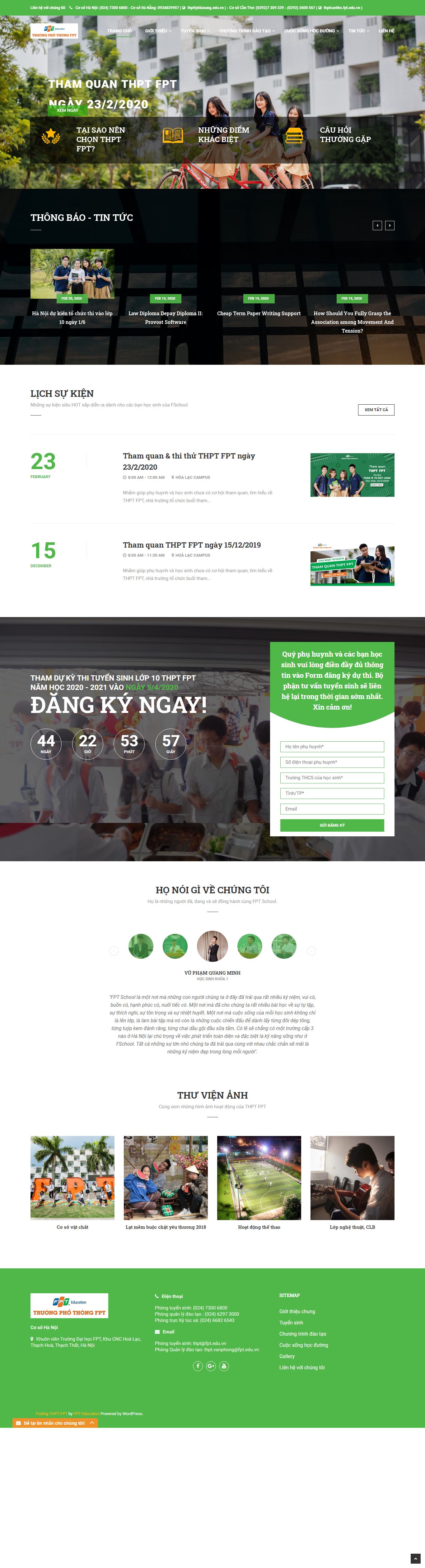 Thiết kế Website trường trung học - thpt.fpt.edu.vn - VietWebGroup.Vn