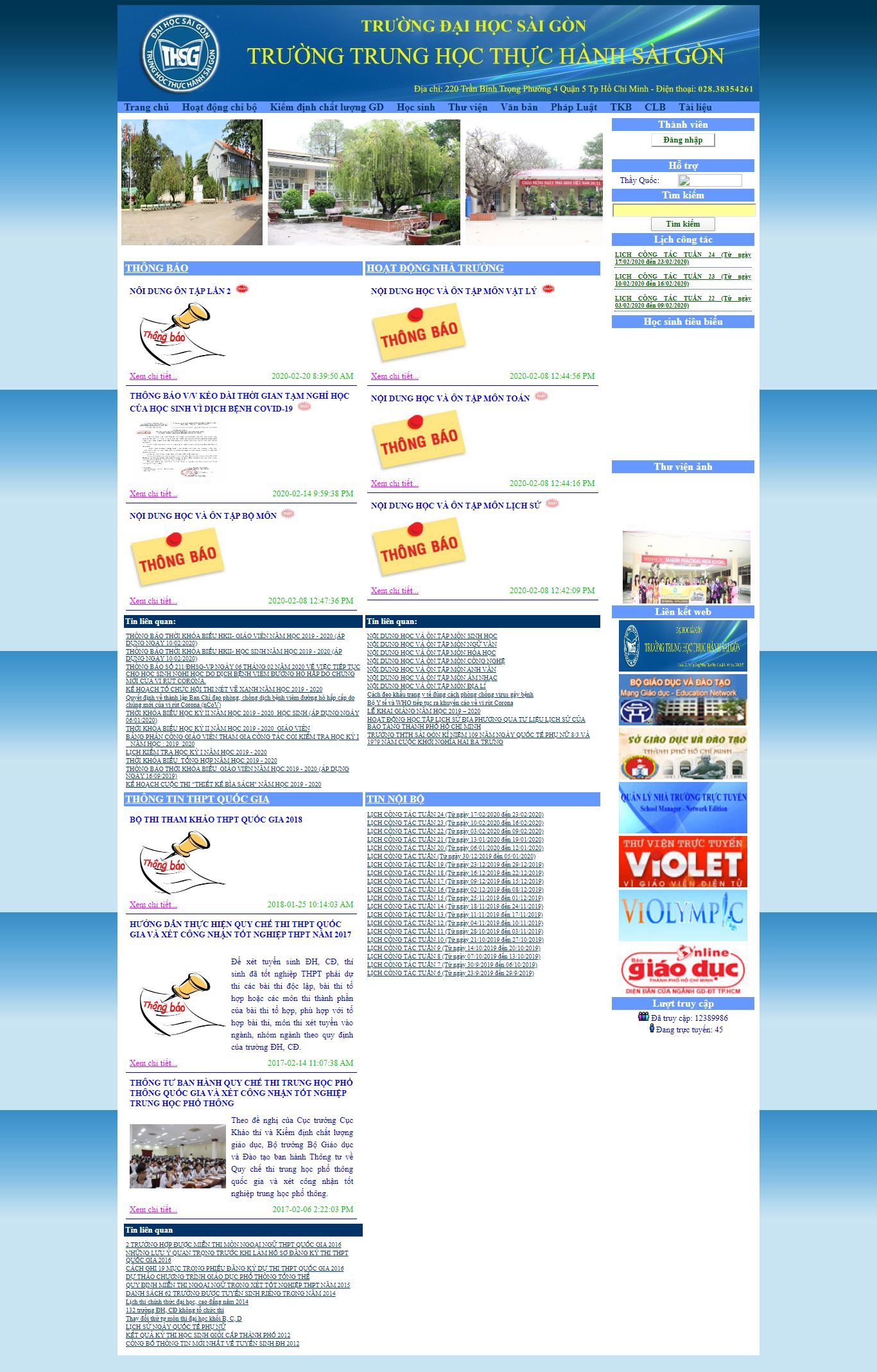 Thiết kế Website trường trung học - thuchanhsaigon.edu.vn - VietWebGroup.Vn