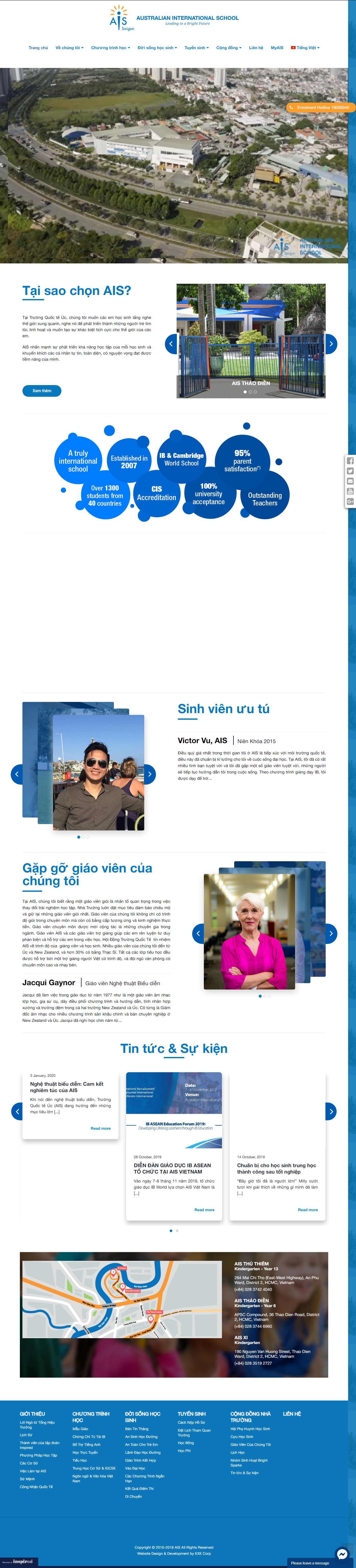 Thiết kế Website trường trung học - www.aisvietnam.com - VietWebGroup.Vn