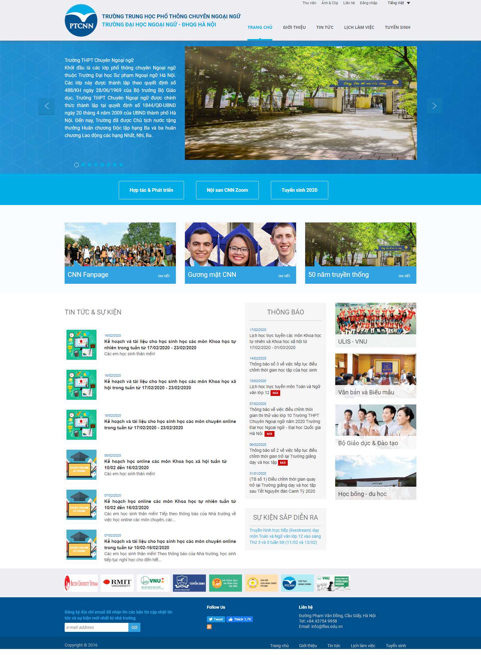 Thiết kế Website trường trung học - flss.vnu.edu.vn - VietWebGroup.Vn