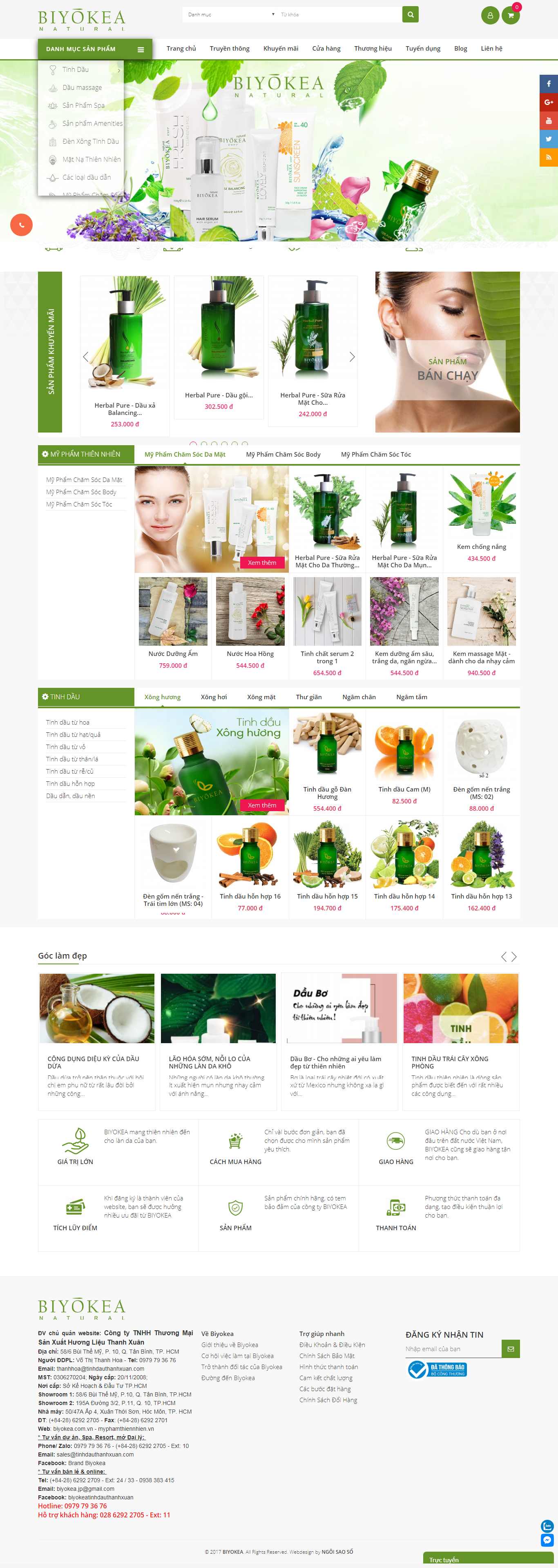Thiết kế Website bán tinh dầu - myphamthiennhien.vn - VietWebGroup.Vn