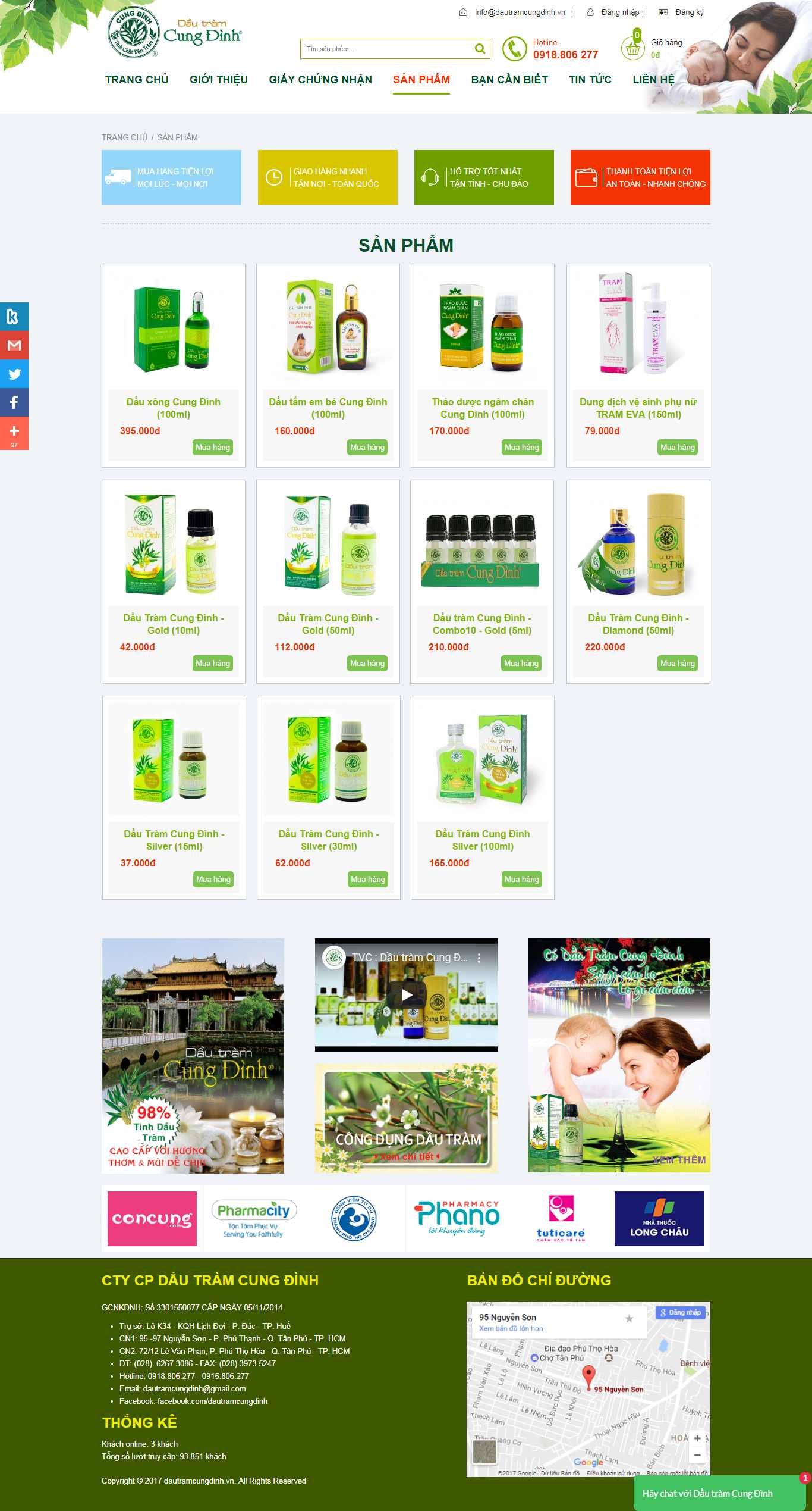 Thiết kế Website bán tinh dầu - dautramcungdinh.vn - VietWebGroup.Vn
