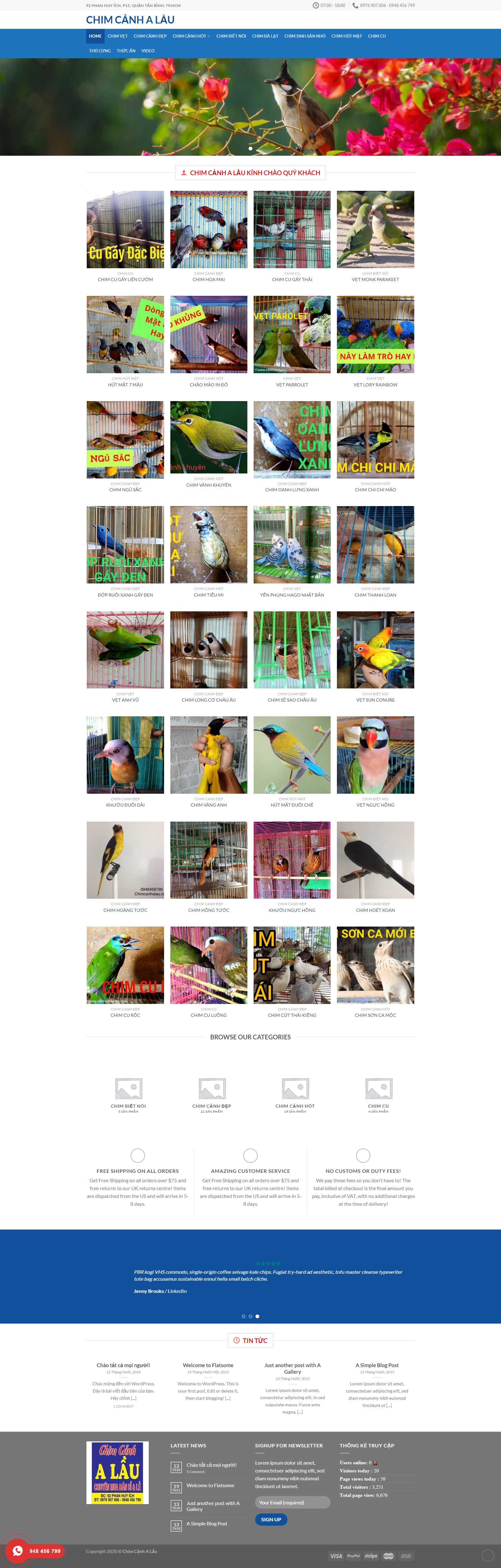 Thiết kế Website chim cảnh - chimcanhalau.com - VietWebGroup.Vn