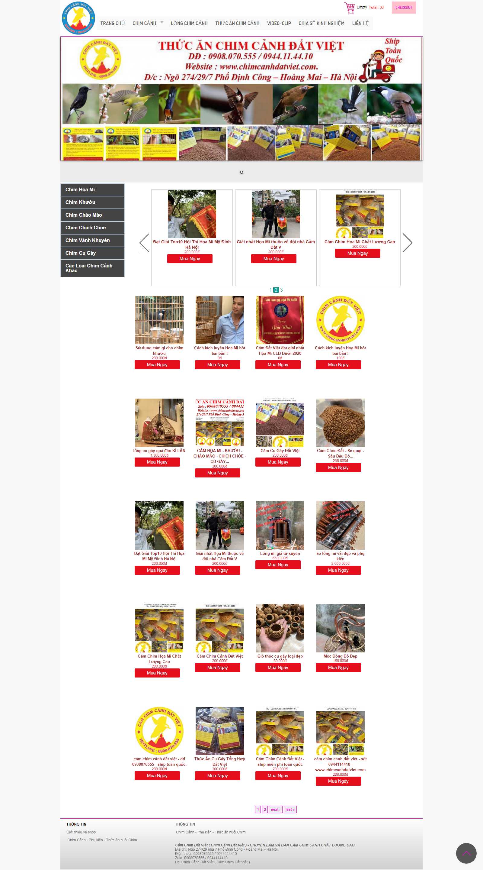 Thiết kế Website chim cảnh - www.chimcanhdatviet.com - VietWebGroup.Vn