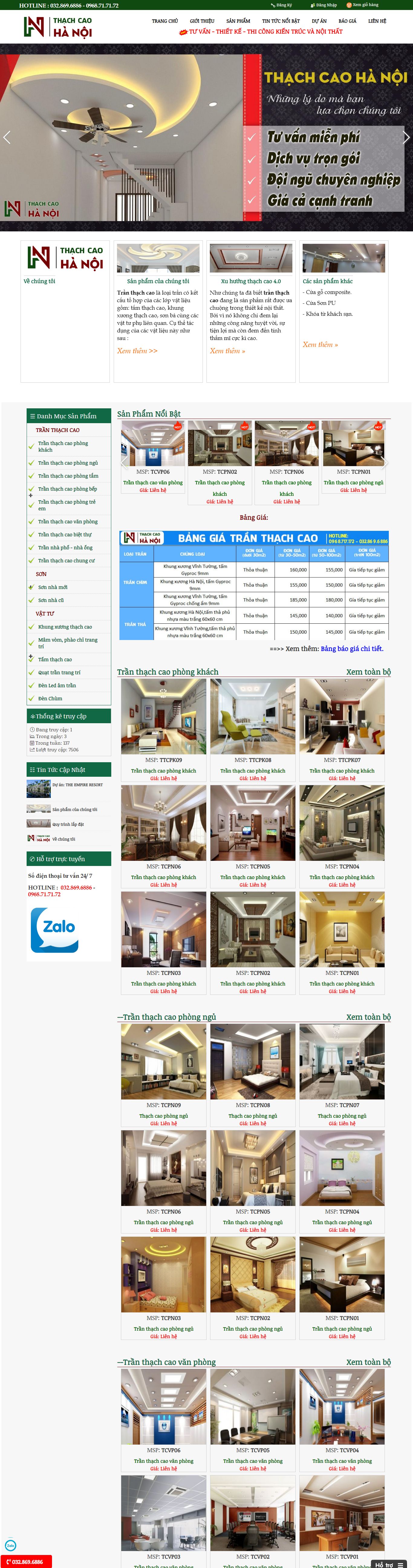 Thiết kế Website trần thạch cao - thachcaohanoi.info - VietWebGroup.Vn
