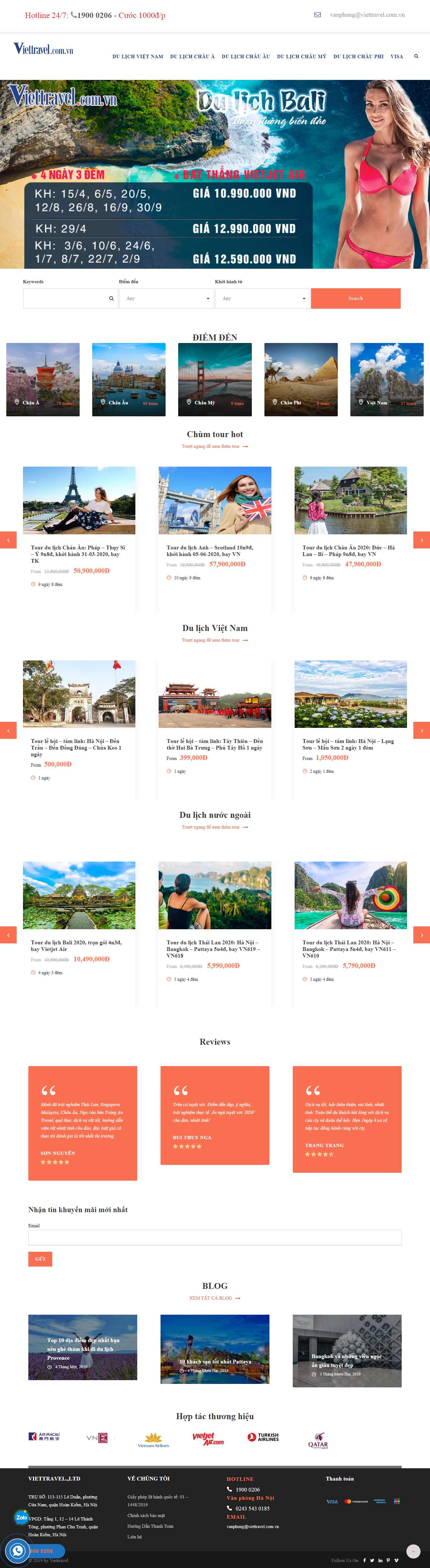 Thiết kế Website công ty du lịch - viettravel.com.vn - VietWebGroup.Vn