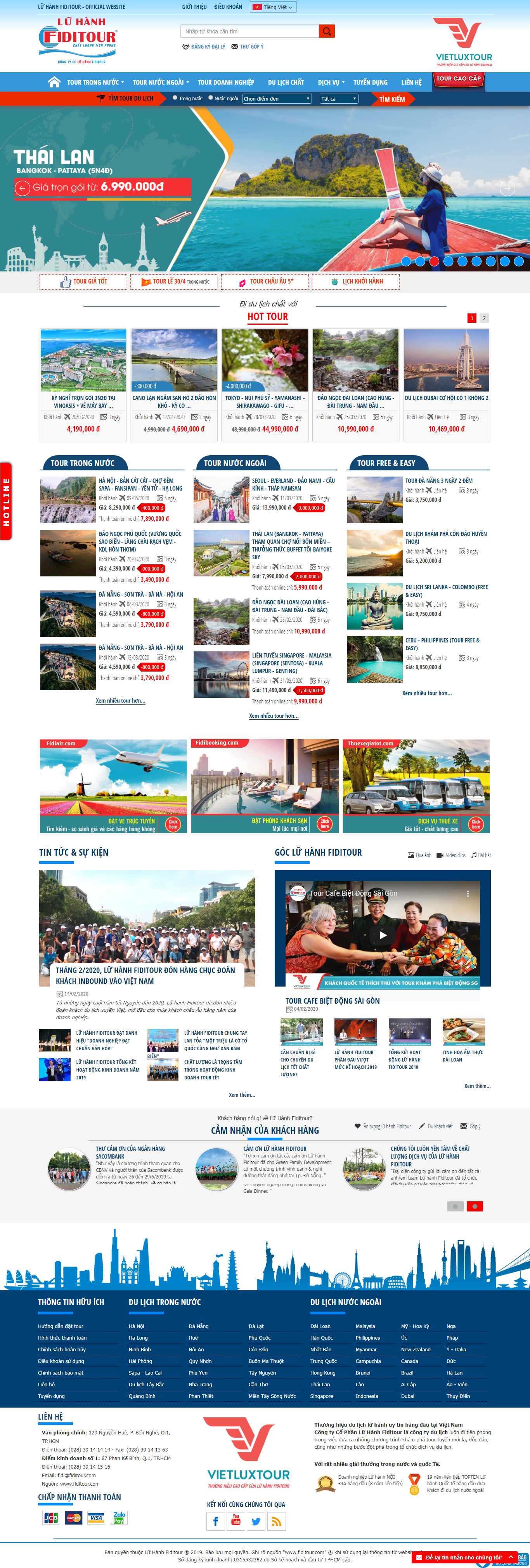 Thiết kế Website công ty du lịch - www.fiditour.com - VietWebGroup.Vn