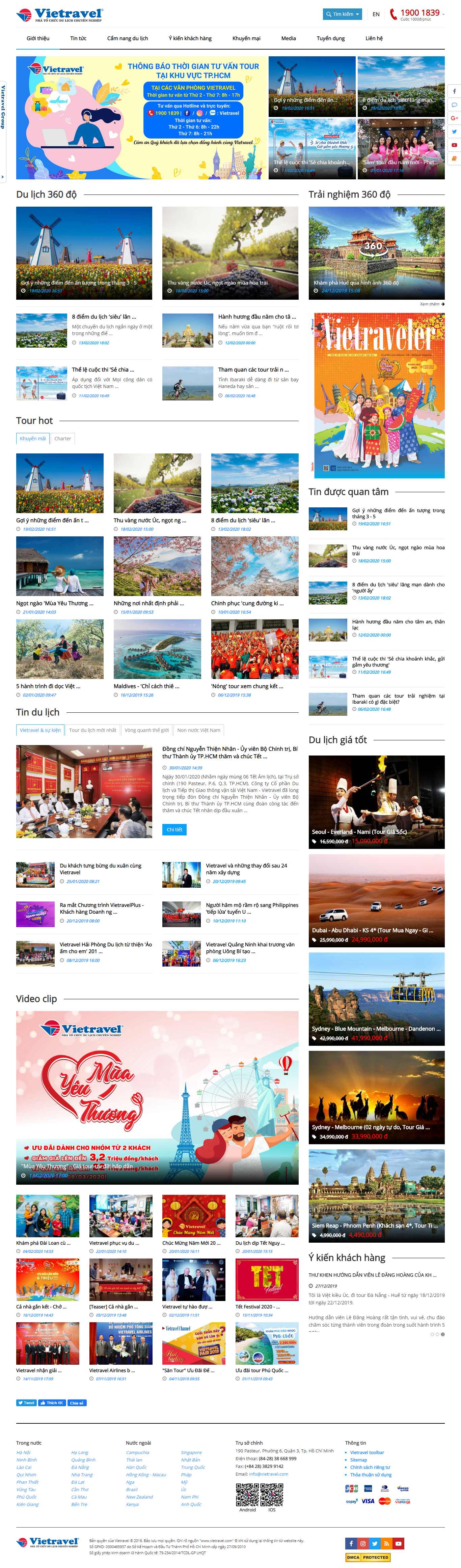 Thiết kế Website công ty du lịch - www.vietravel.com - VietWebGroup.Vn