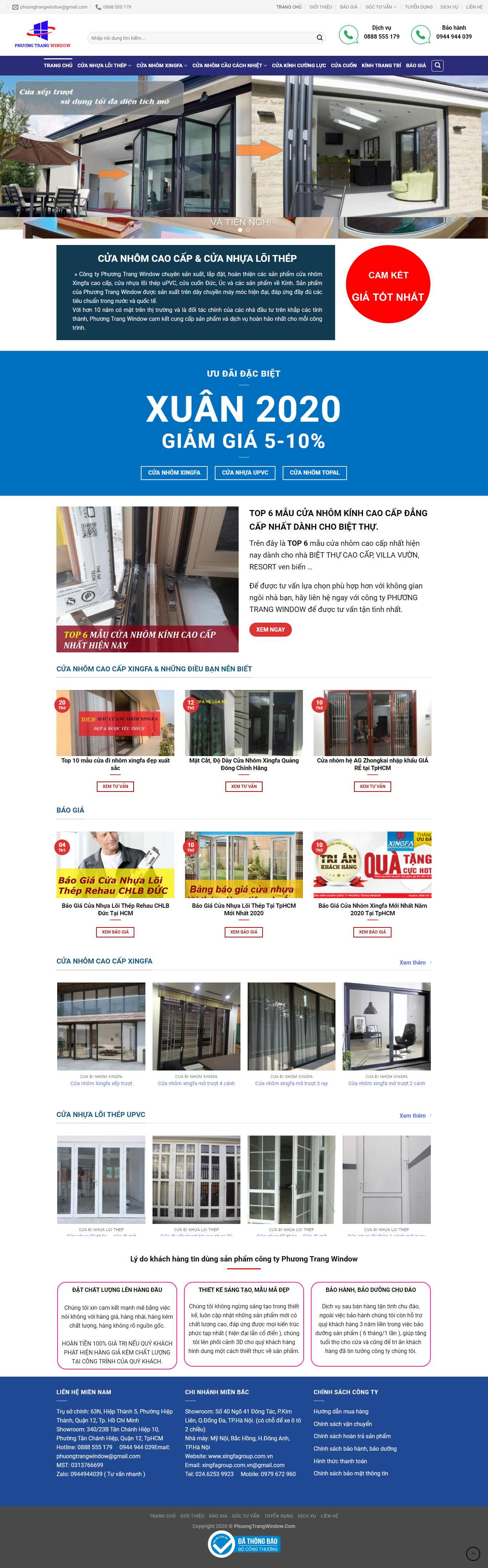 Thiết kế Website cửa nhựa - phuongtrangwindow.com - VietWebGroup.Vn