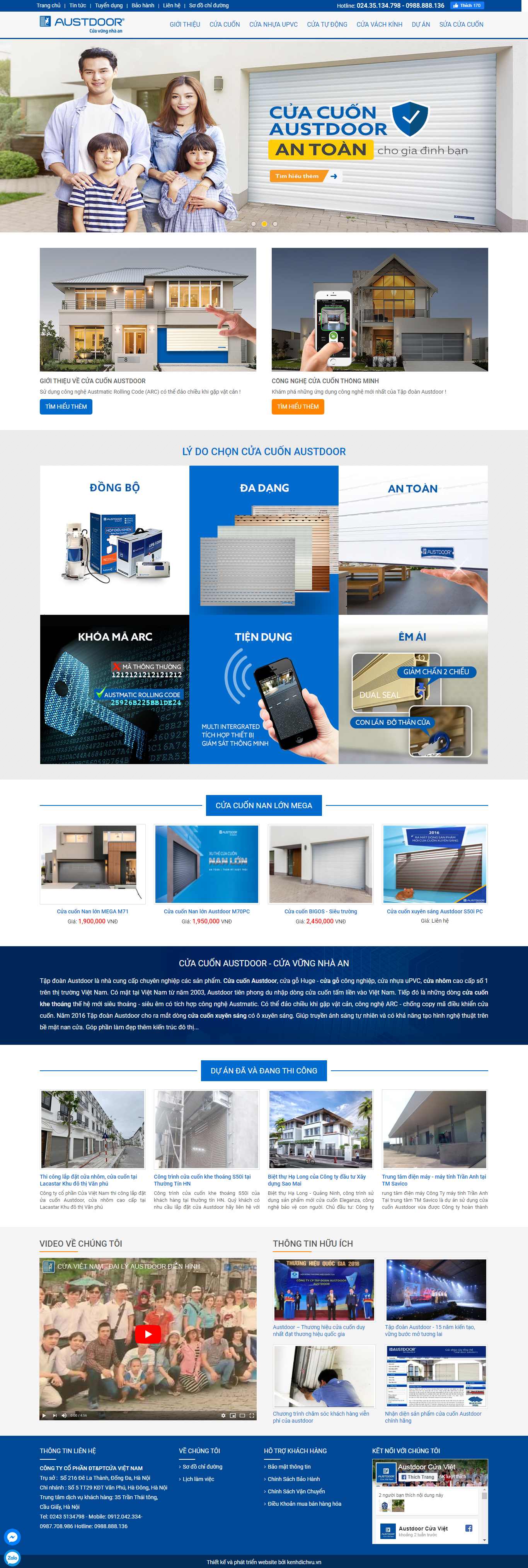 Thiết kế Website cửa cuốn - cuacuonaustdoor.net - VietWebGroup.Vn