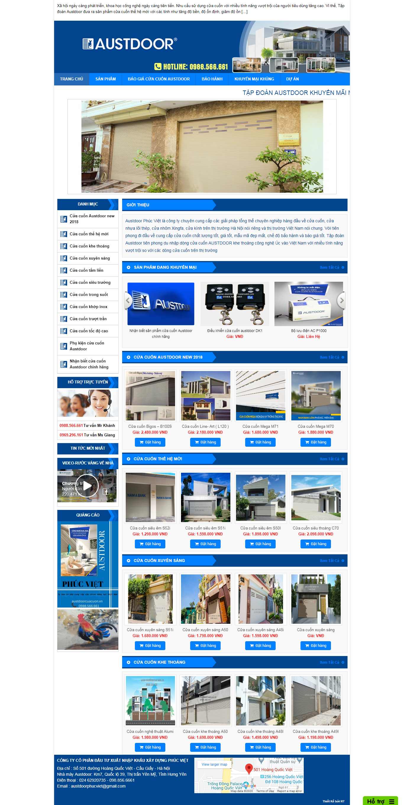 Thiết kế Website cửa cuốn - austdoorcuacuon.vn - VietWebGroup.Vn