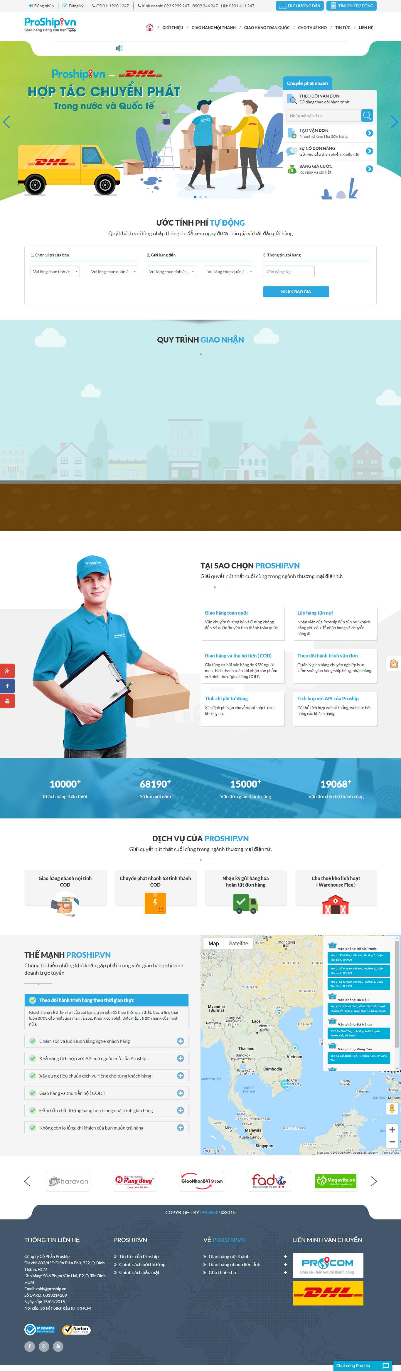 Thiết kế Website dịch vụ vận tải - proship.vn - VietWebGroup.Vn