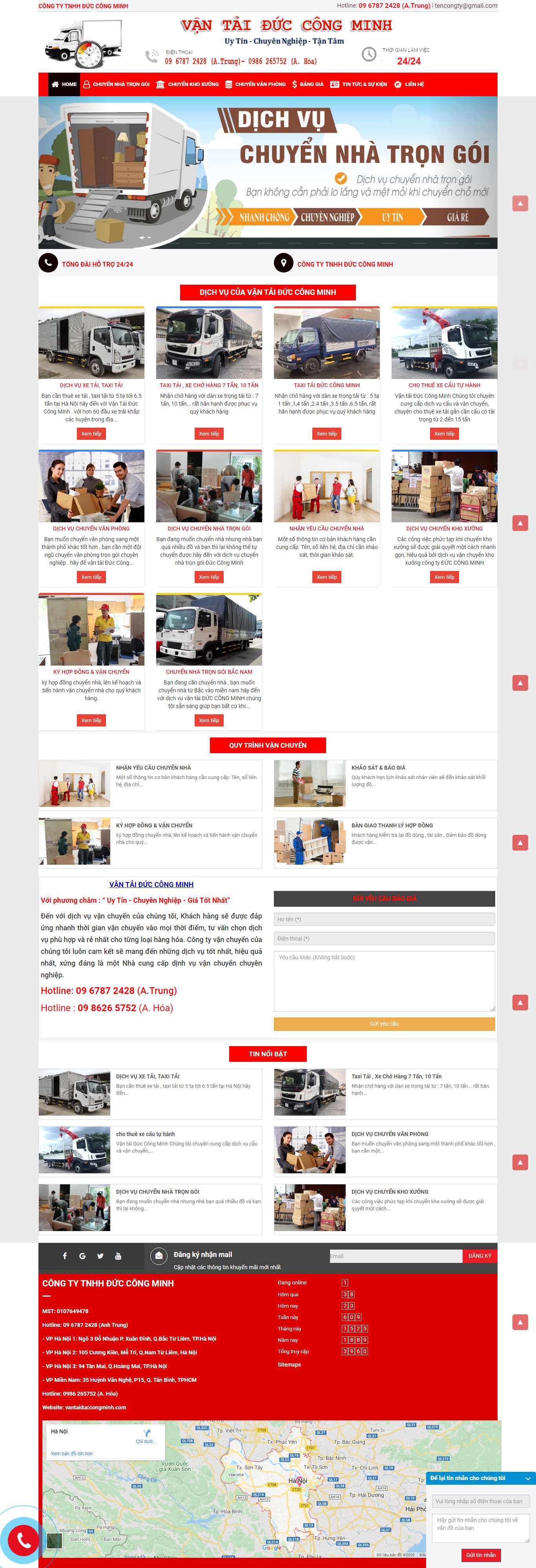 Thiết kế Website dịch vụ vận tải - vantaiduccongminh.com - VietWebGroup.Vn