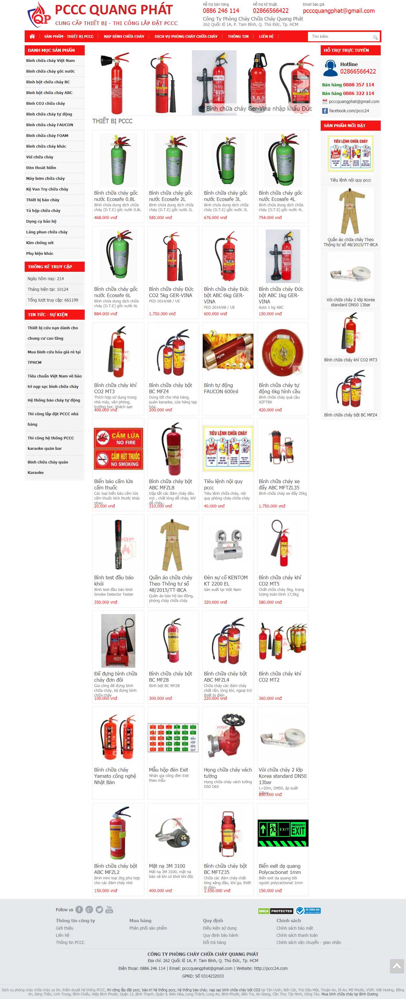Thiết kế Website bình chữa cháy - pccc24.com - VietWebGroup.Vn
