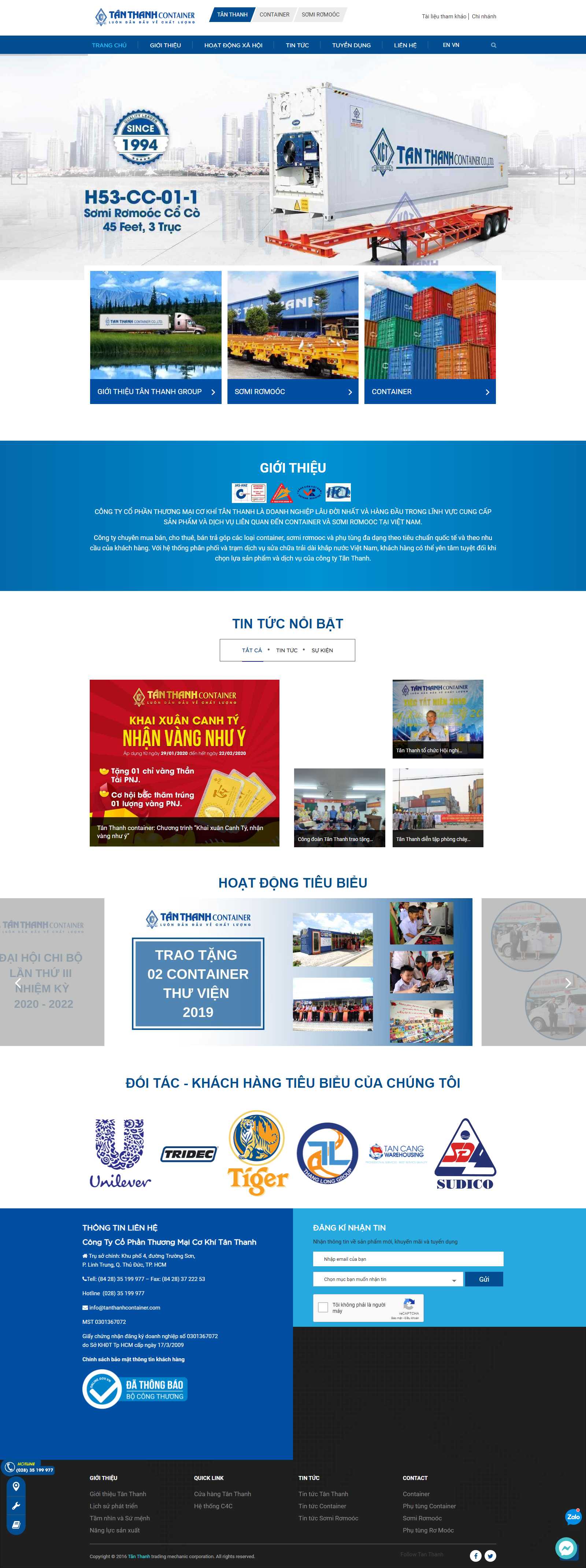 Thiết kế Website vận tải - tanthanhcontainer.com - VietWebGroup.Vn