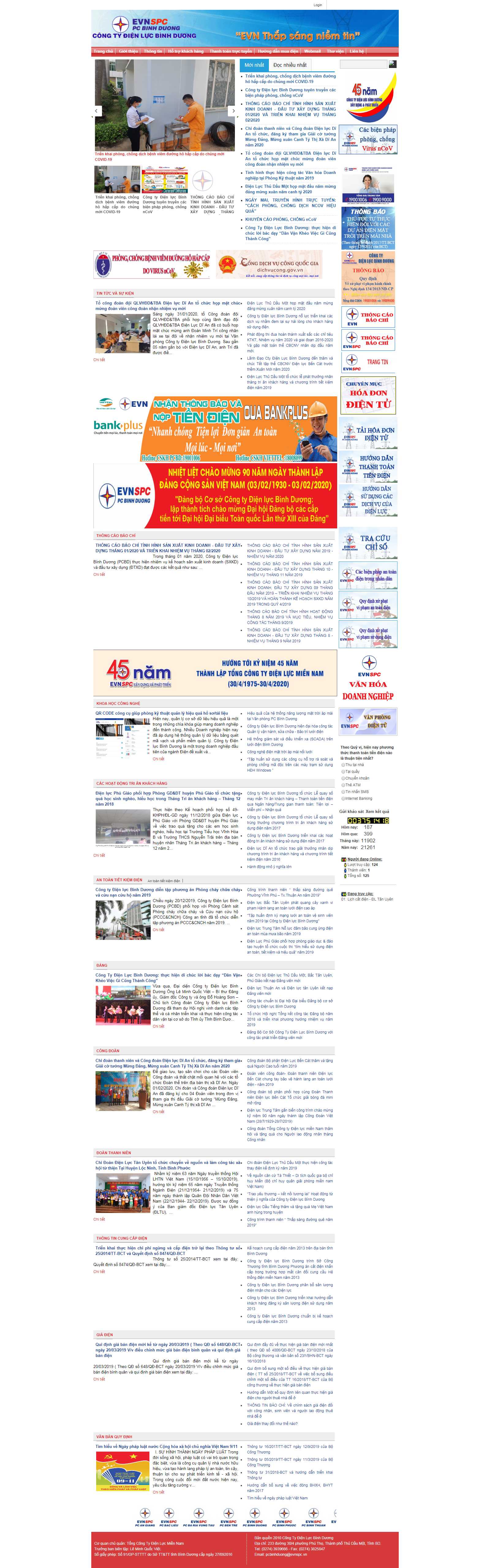 Thiết kế Website điện lực - pcbinhduong.evnspc.vn - VietWebGroup.Vn