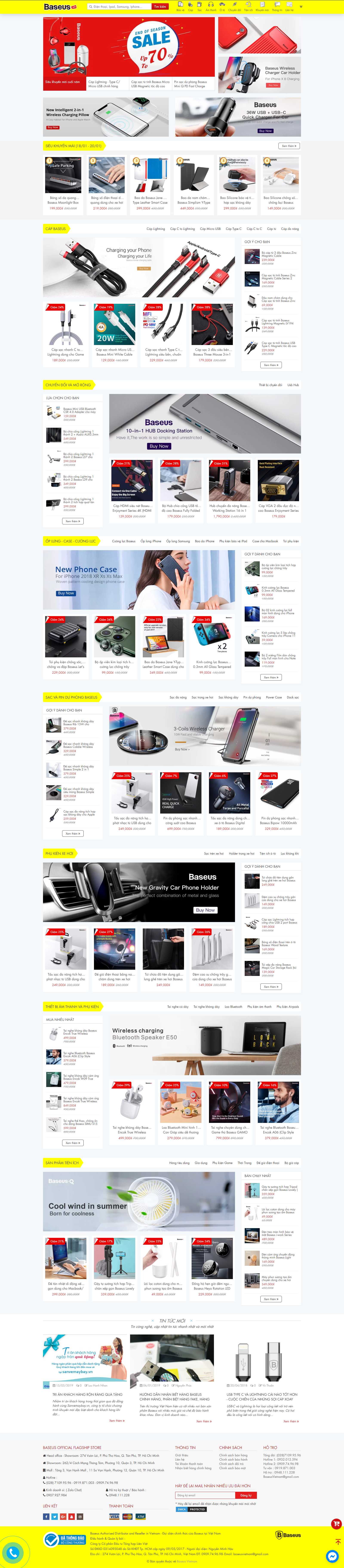 Thiết kế Website sạc điện thoại - baseus.vn - VietWebGroup.Vn