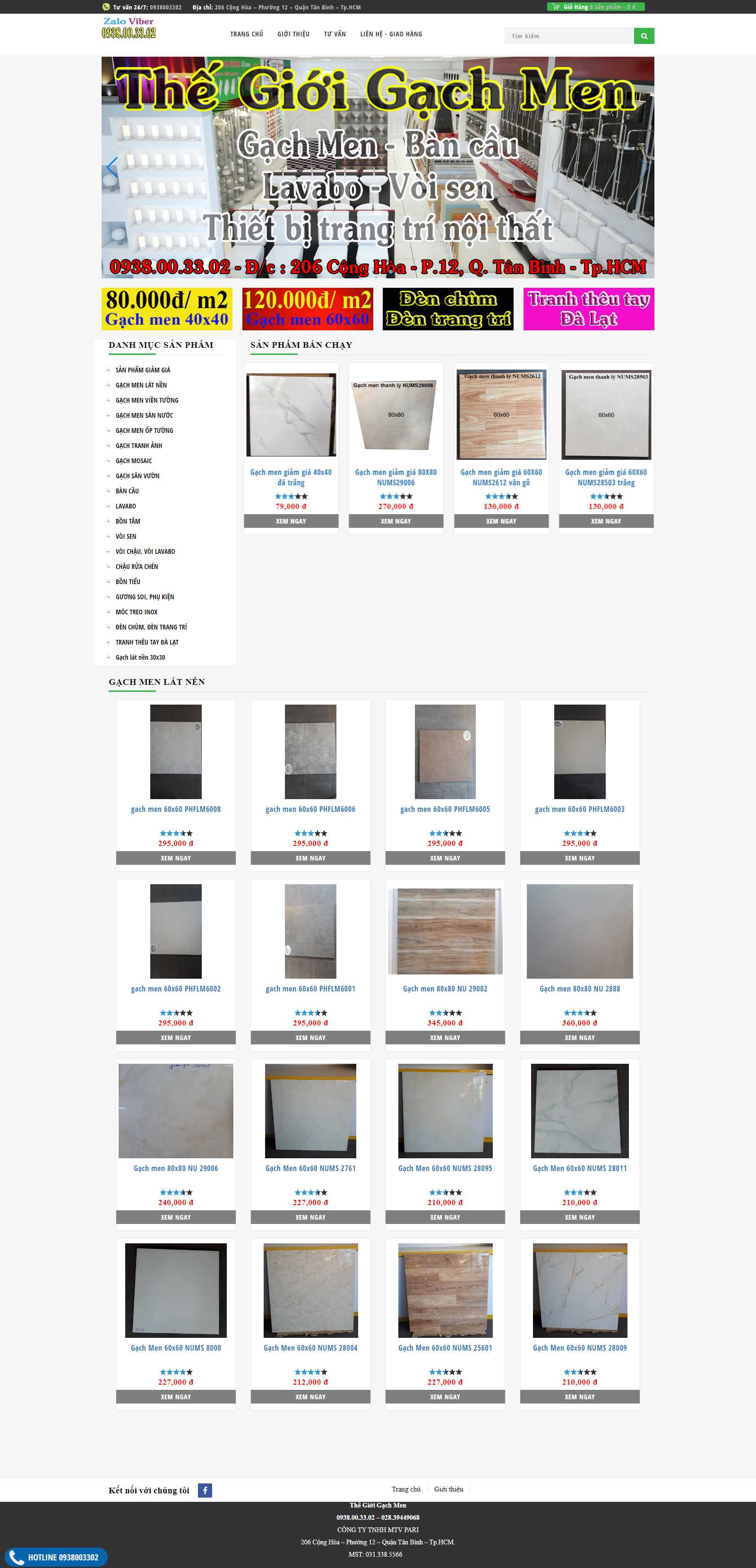Thiết kế Website gạch men - thegioigachmen.vn - VietWebGroup.Vn