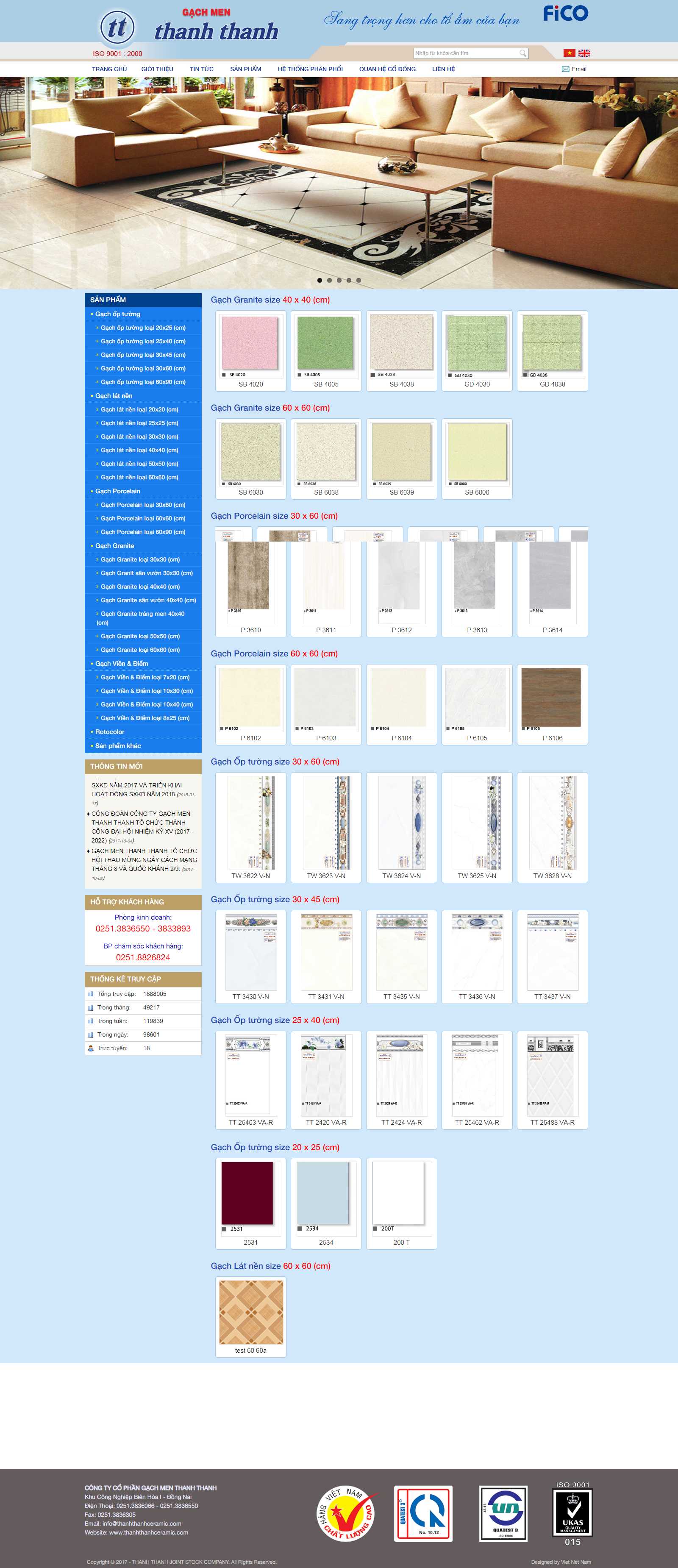 Thiết kế Website gạch men - thanhthanhceramic.com - VietWebGroup.Vn