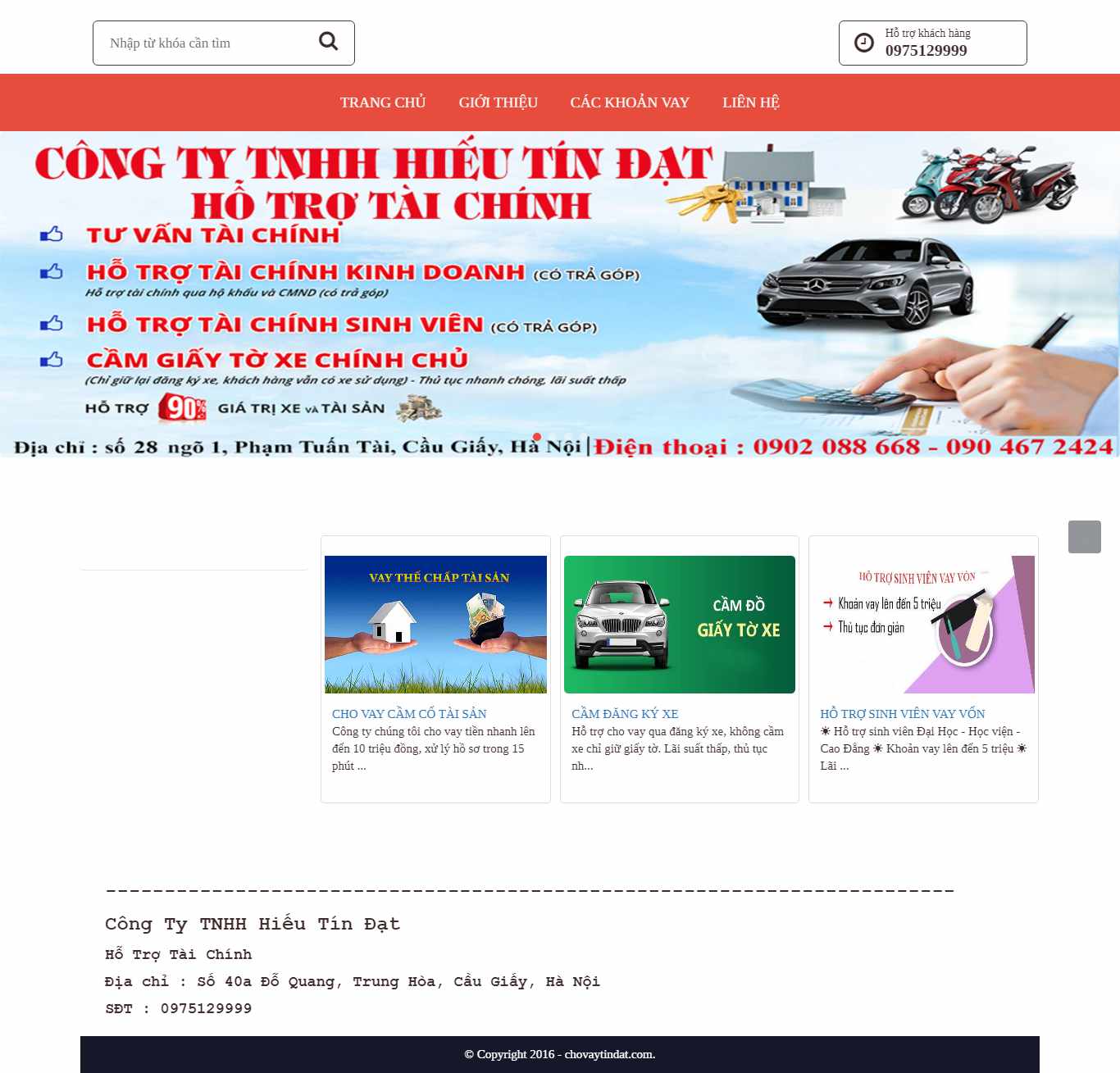 Thiết kế Website cầm đồ uy tín - chovaytindat.com - VietWebGroup.Vn