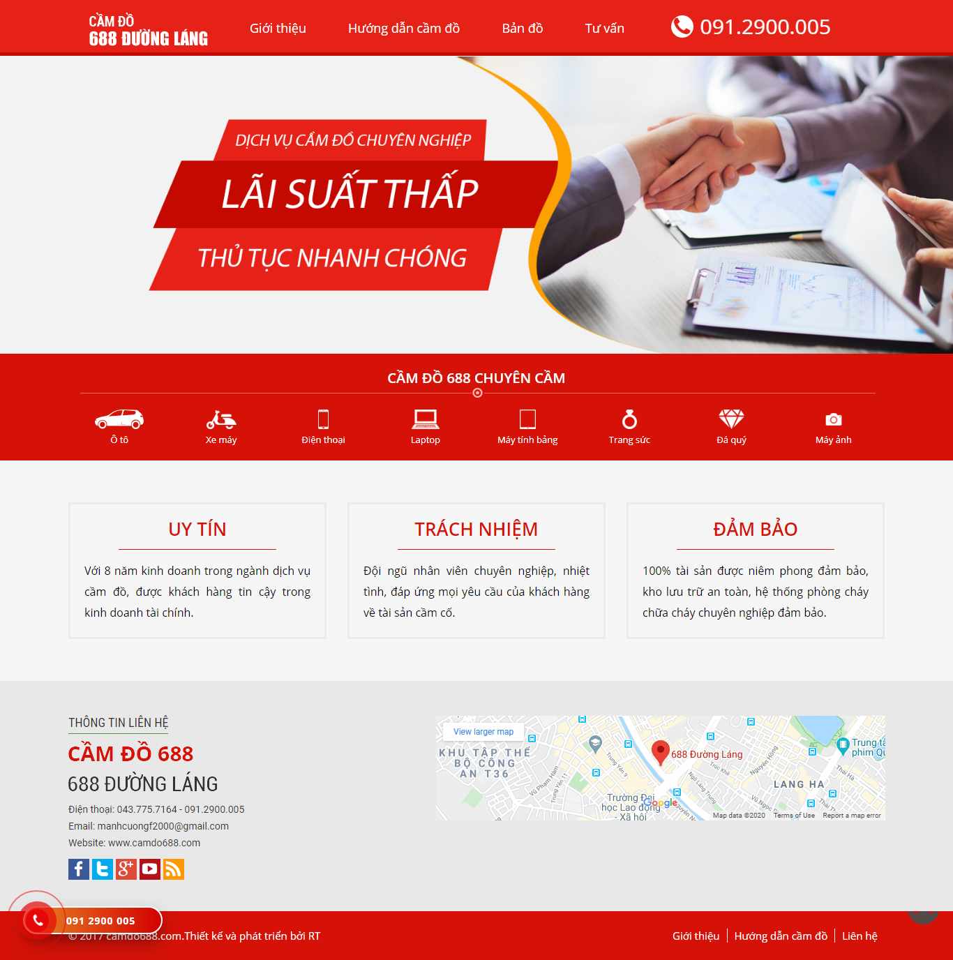 Thiết kế Website cầm đồ uy tín - camdo688.com - VietWebGroup.Vn