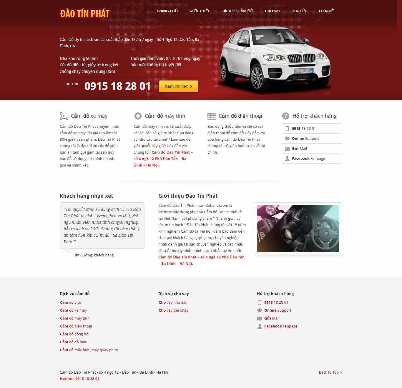 Thiết kế Website cầm đồ uy tín - camdohanoi.com - VietWebGroup.Vn