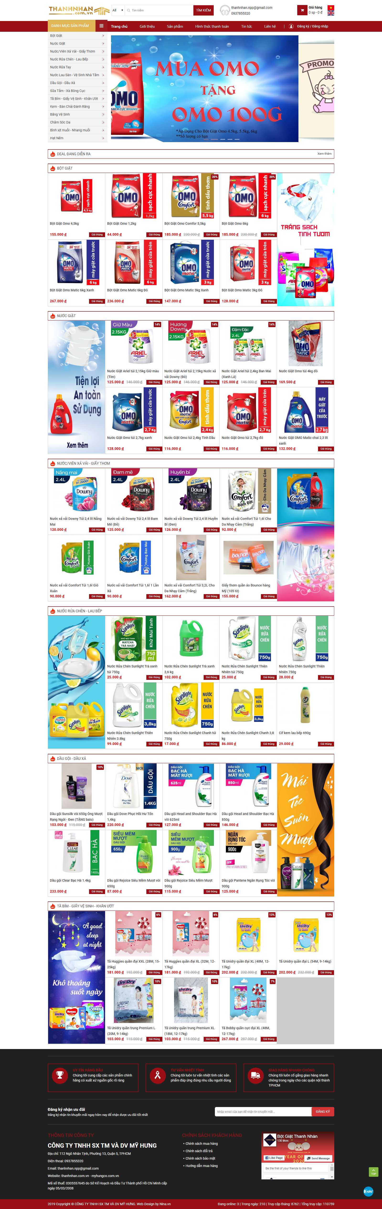 Thiết kế Website bột giặt - myhungco.com.vn - VietWebGroup.Vn