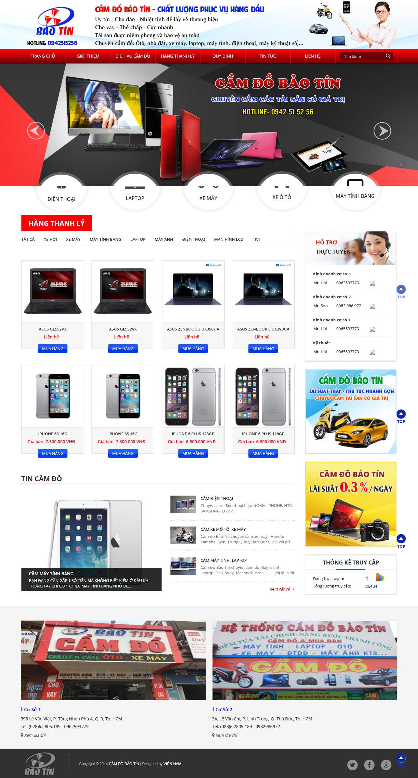 Thiết kế Website dịch vụ cầm đồ - camdobaotin.vn - VietWebGroup.Vn