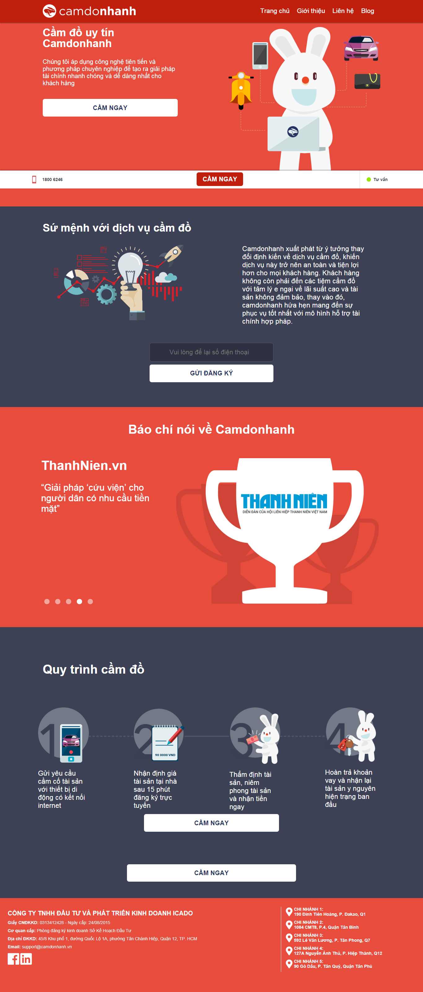 Thiết kế Website dịch vụ cầm đồ - camdonhanh.vn - VietWebGroup.Vn