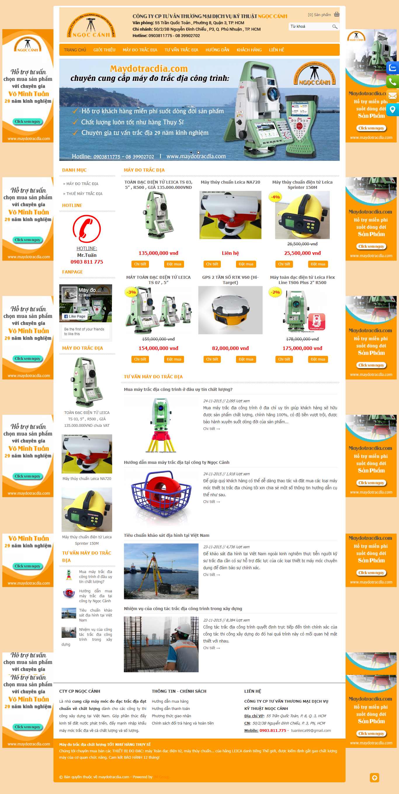 Thiết kế Website đồ trắc địa - maydotracdia.com - VietWebGroup.Vn