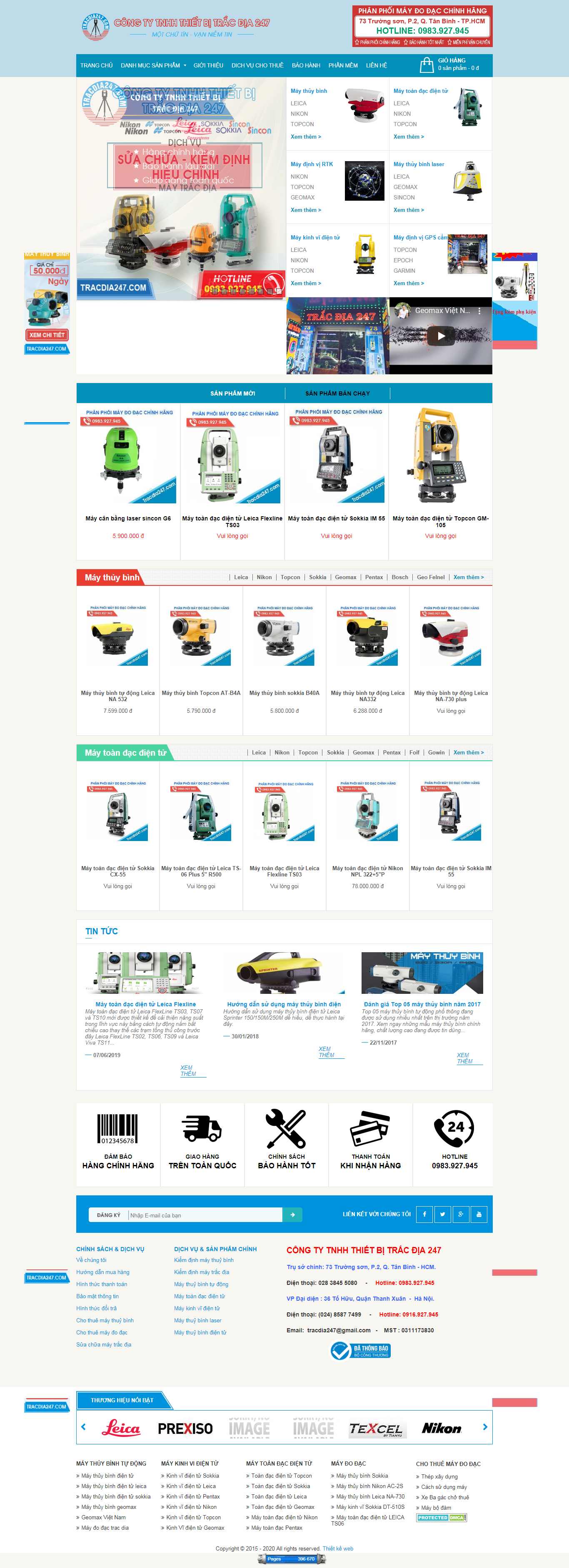 Thiết kế Website đồ trắc địa - tracdia247.com - VietWebGroup.Vn
