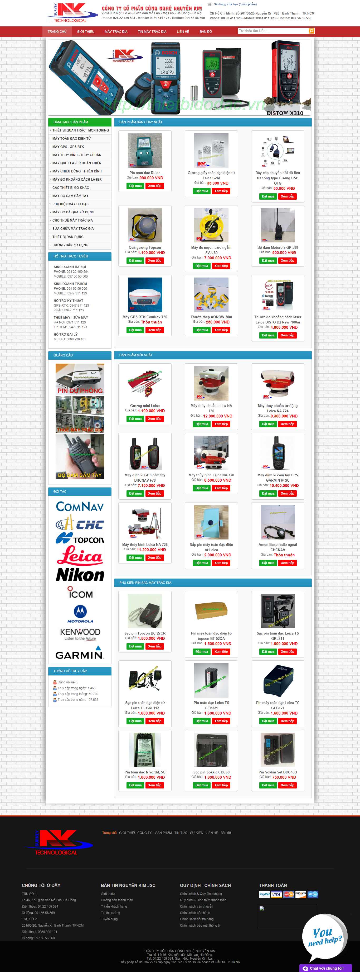 Thiết kế Website đồ trắc địa - thietbidodac.vn - VietWebGroup.Vn