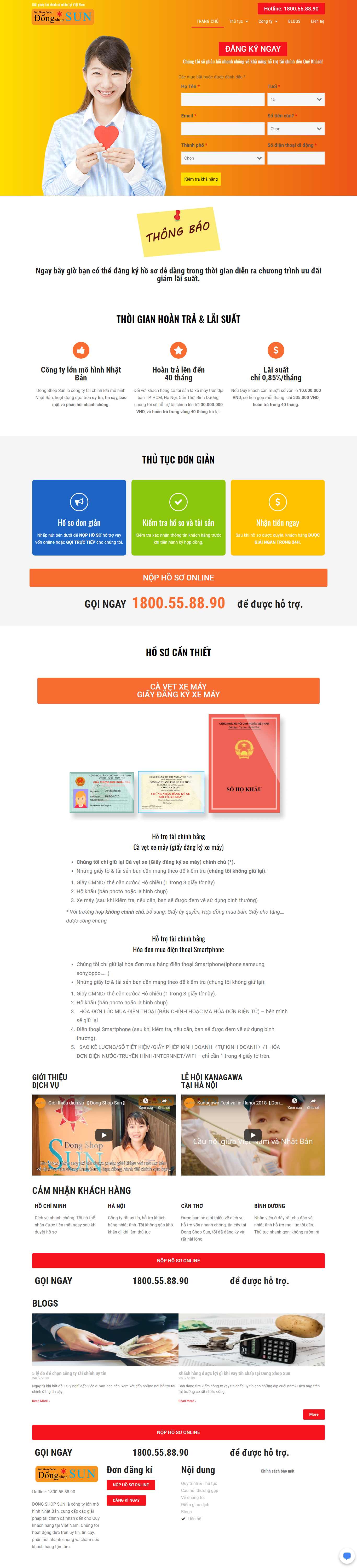 Thiết kế Website công ty tài chính - dongshopsun.vn - VietWebGroup.Vn