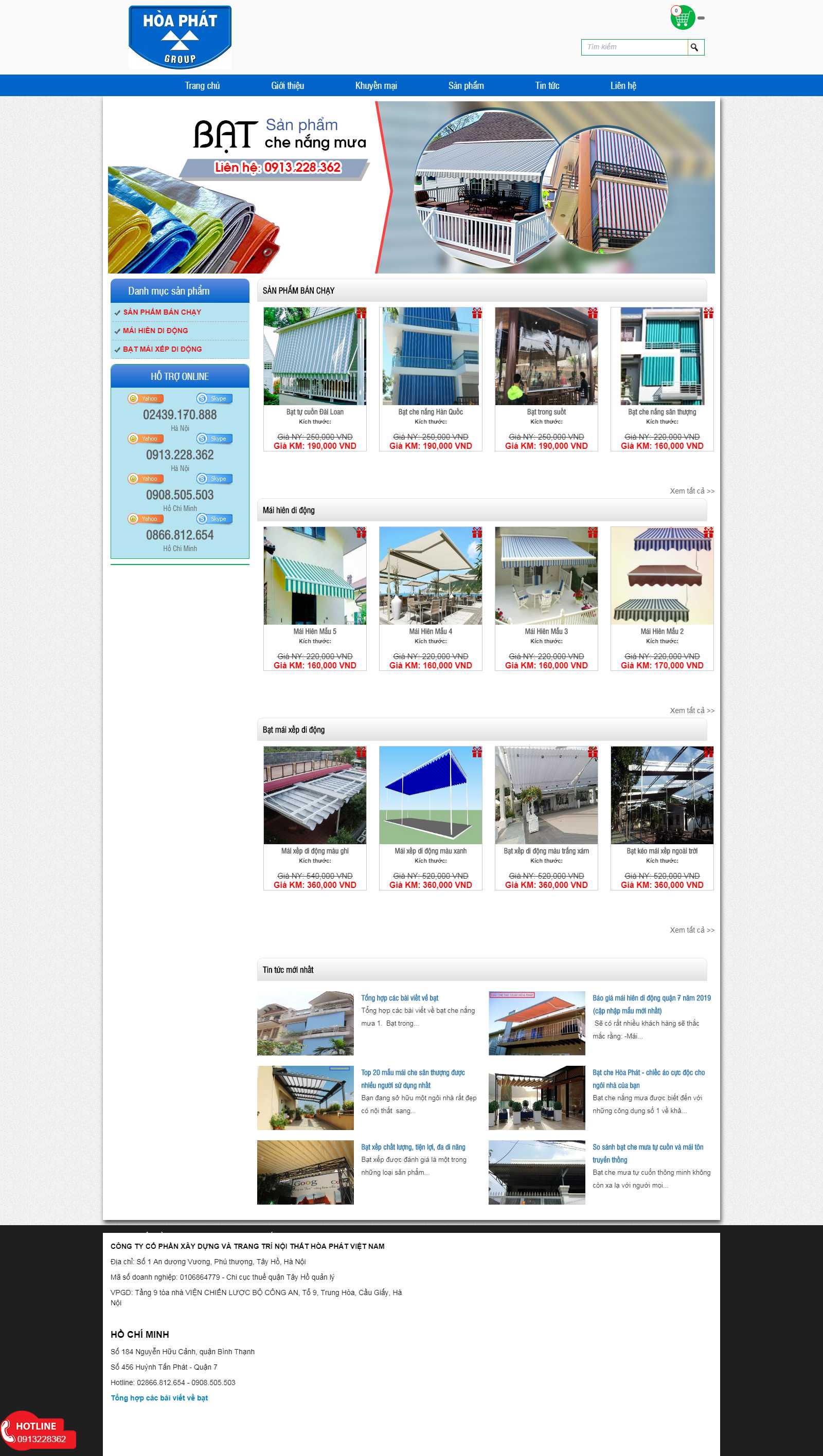 Thiết kế Website mái hiên di động - batchenangmua.net.vn - VietWebGroup.Vn