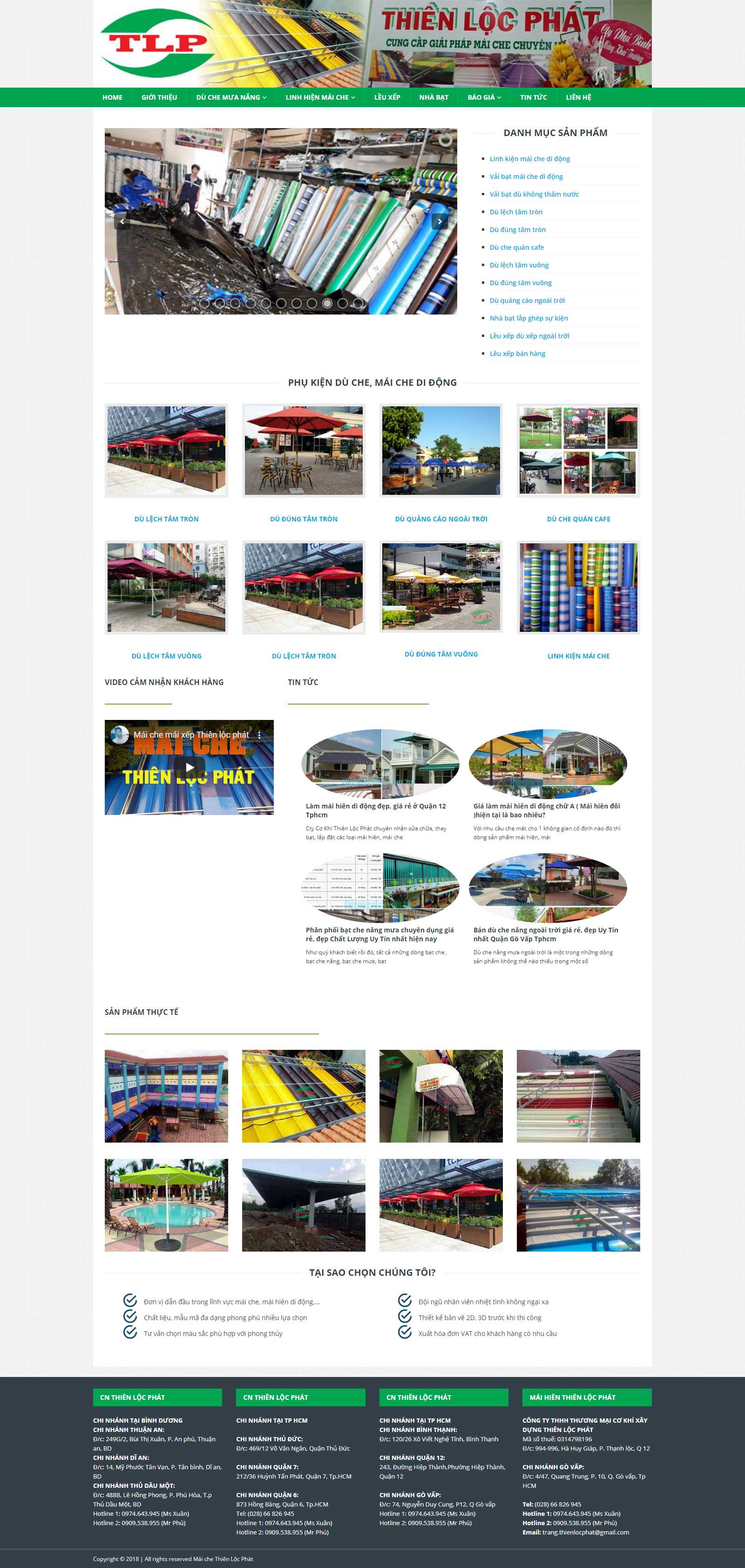 Thiết kế Website mái hiên di động - thienlocphat.com.vn - VietWebGroup.Vn
