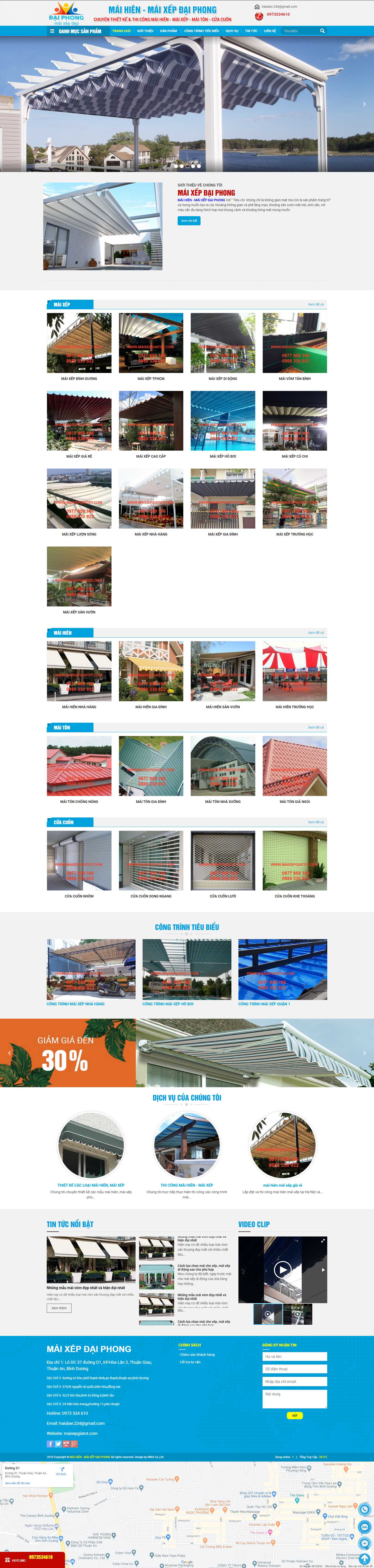 Thiết kế Website mái hiên di động - maixepgiatot.com - VietWebGroup.Vn