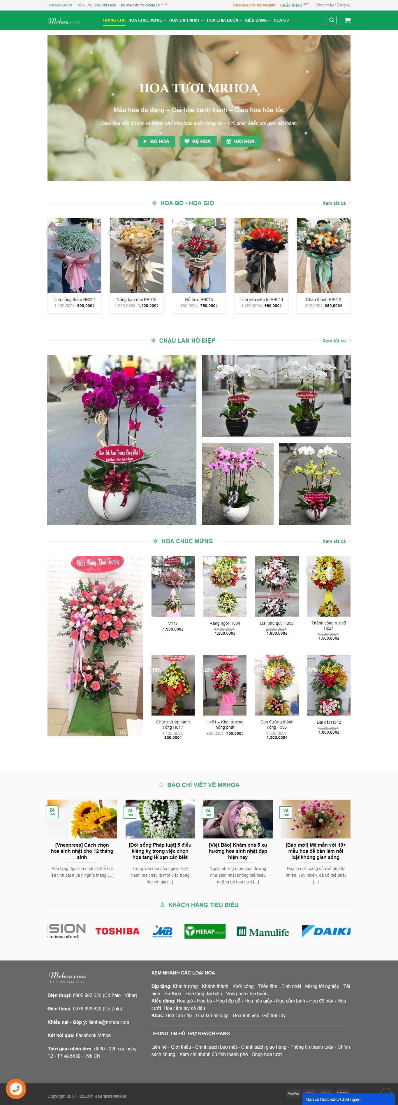 Thiết kế Website shop hoa tươi - mrhoa.com - VietWebGroup.Vn